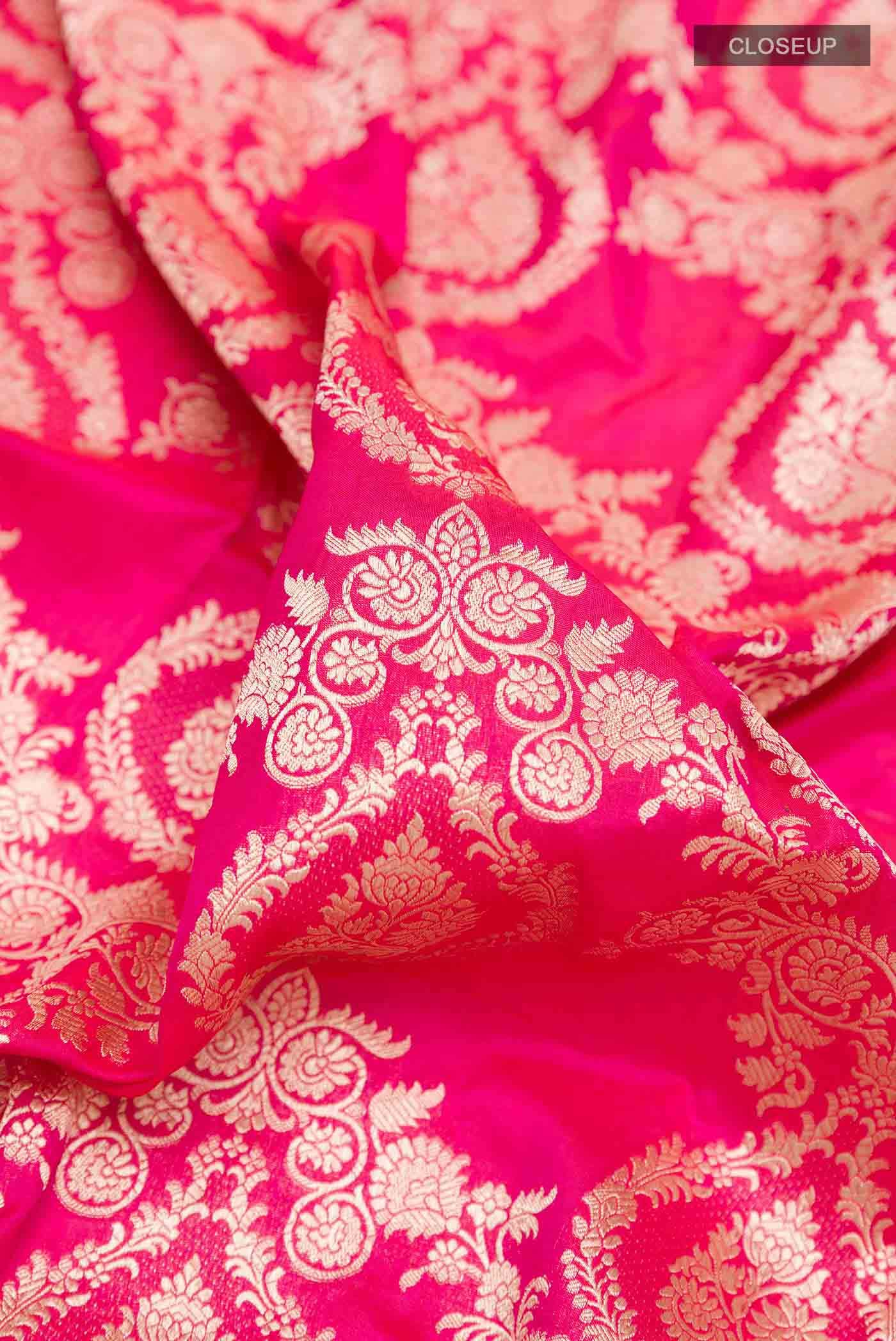 Pink Dual Tone Banarasi Silk Saree