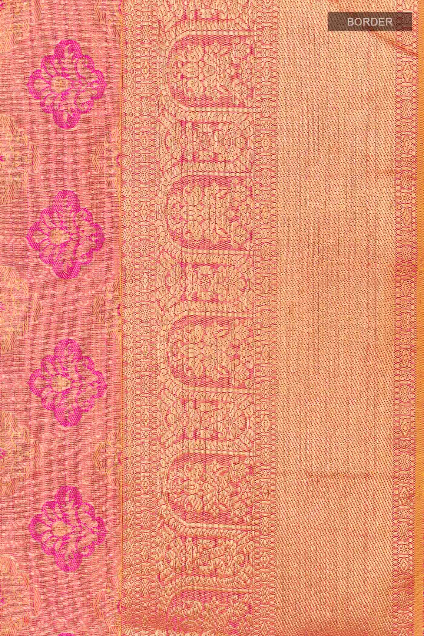 Orange Dual Tone Kanchipuram Silk Saree