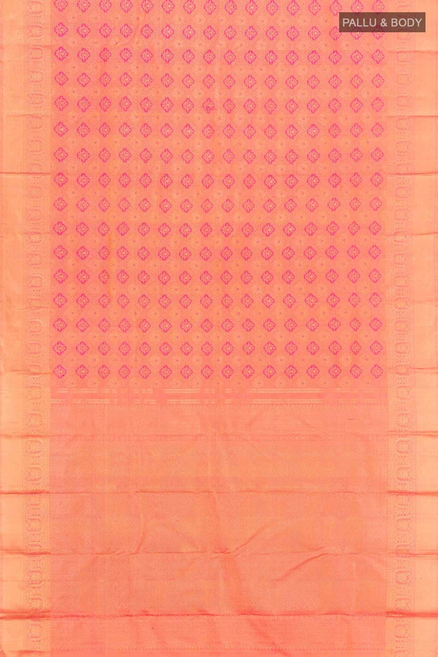 Orange Dual Tone Kanchipuram Silk Saree