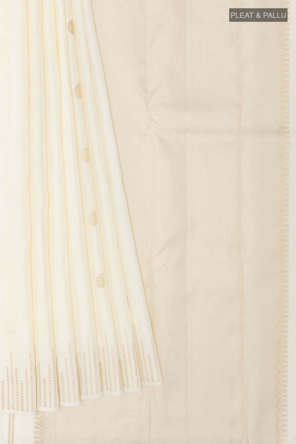 White Kanchipuram Silk Saree