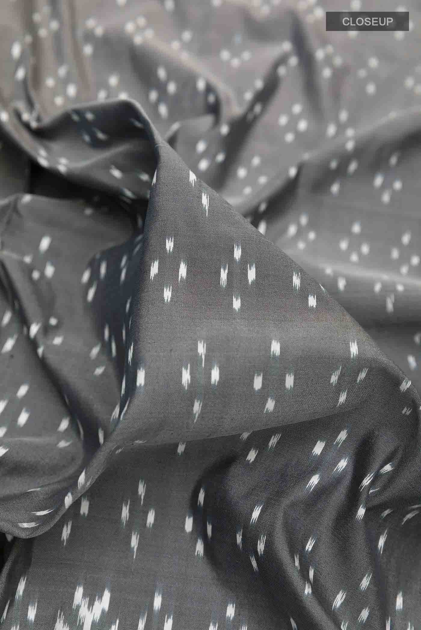 Grey Pochampally Silk Saree