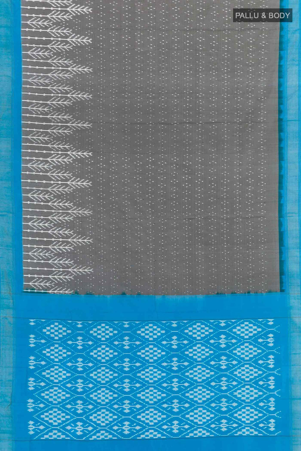 Grey Pochampally Silk Saree