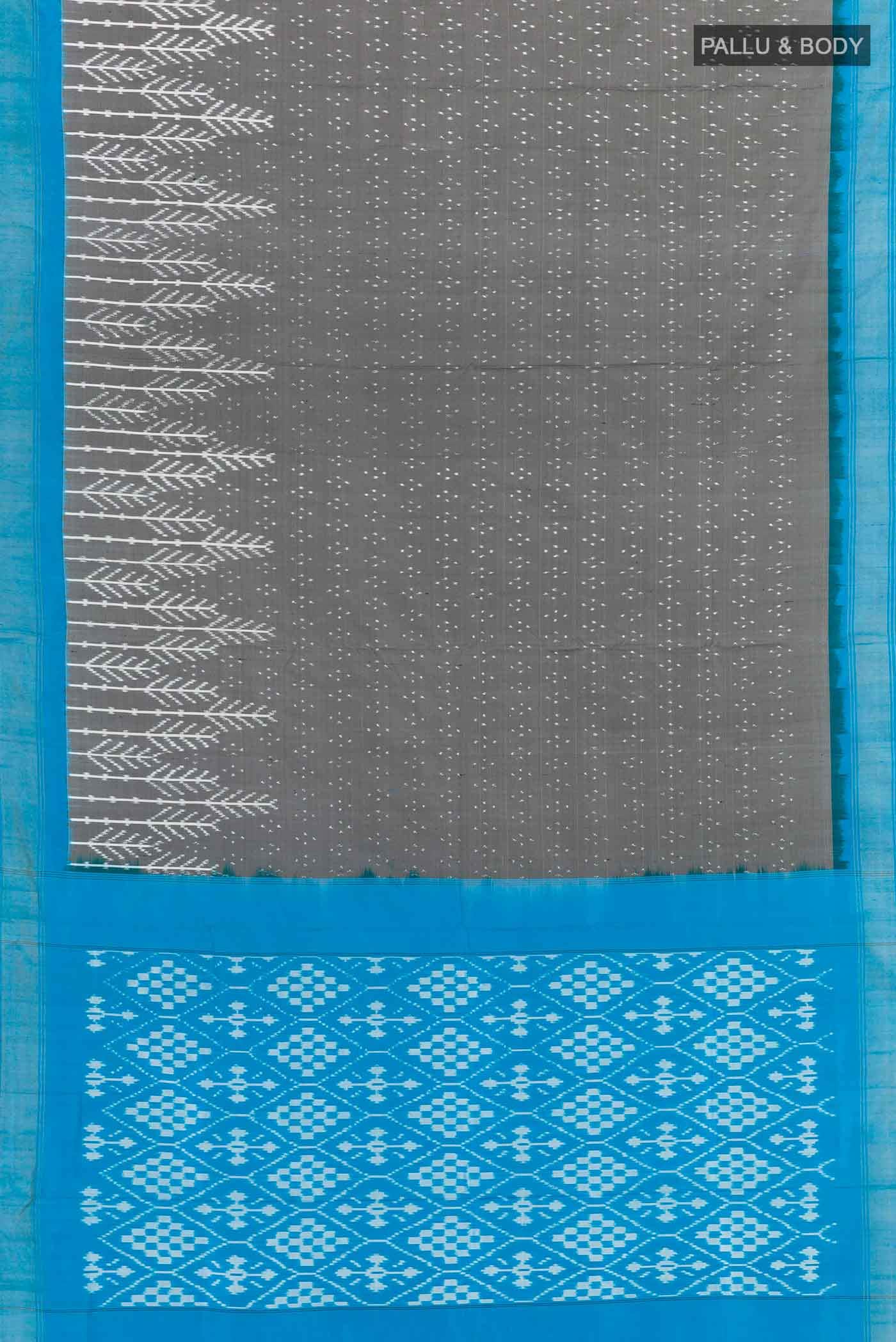 Grey Pochampally Silk Saree
