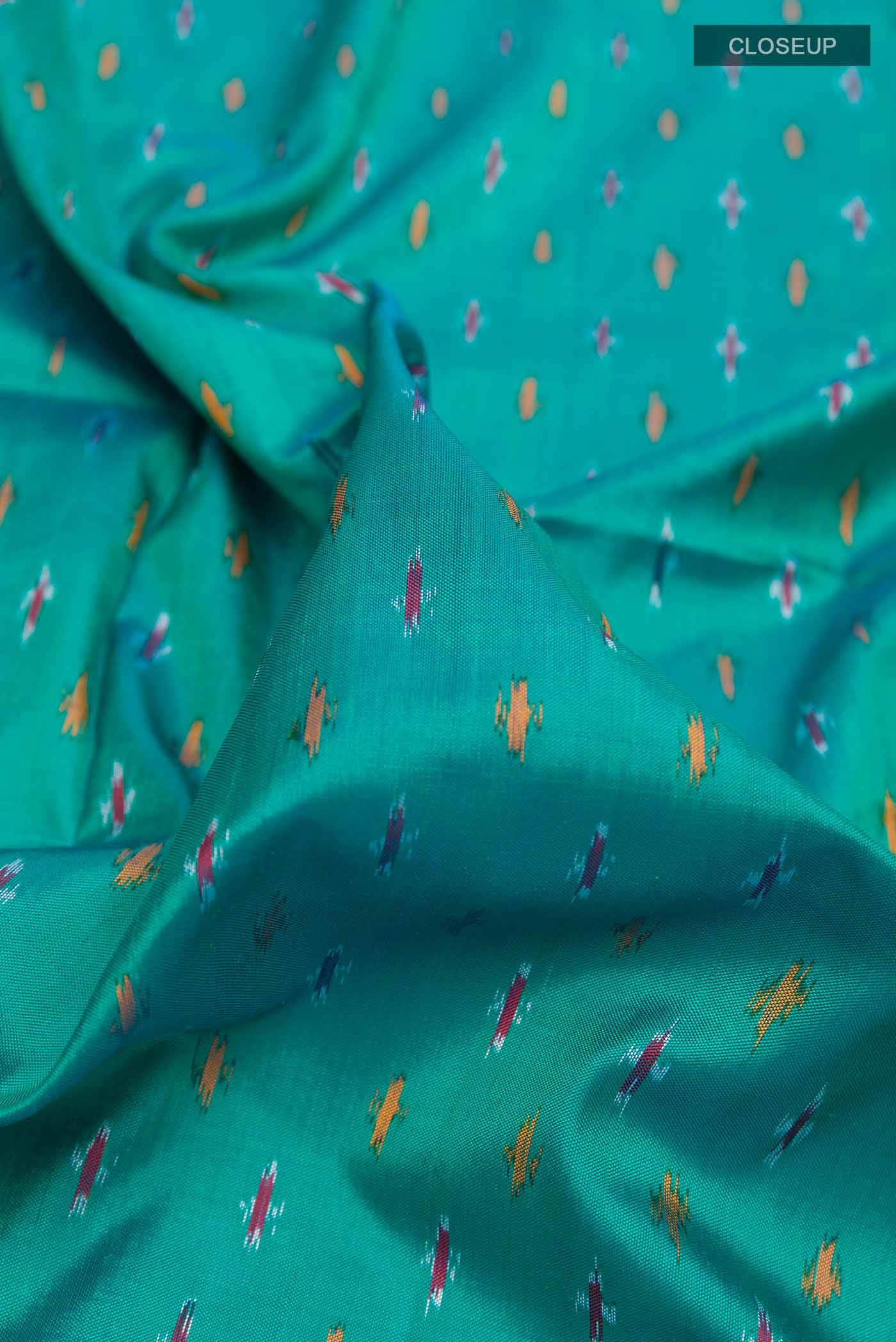 Sea Green Pochampally Silk Saree