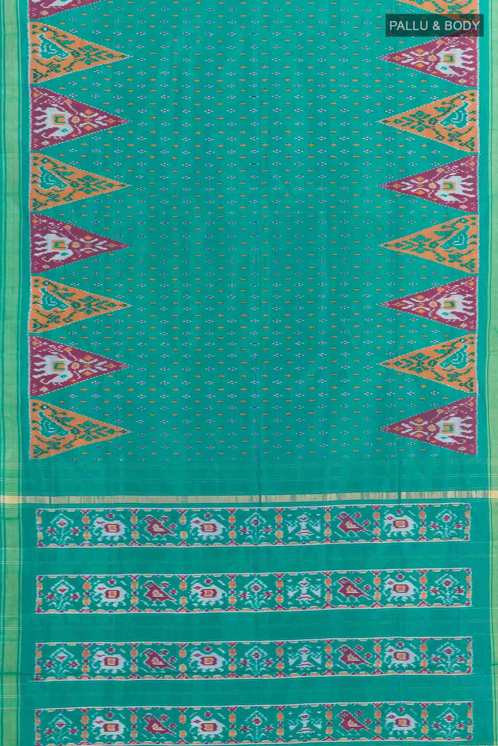 Sea Green Pochampally Silk Saree