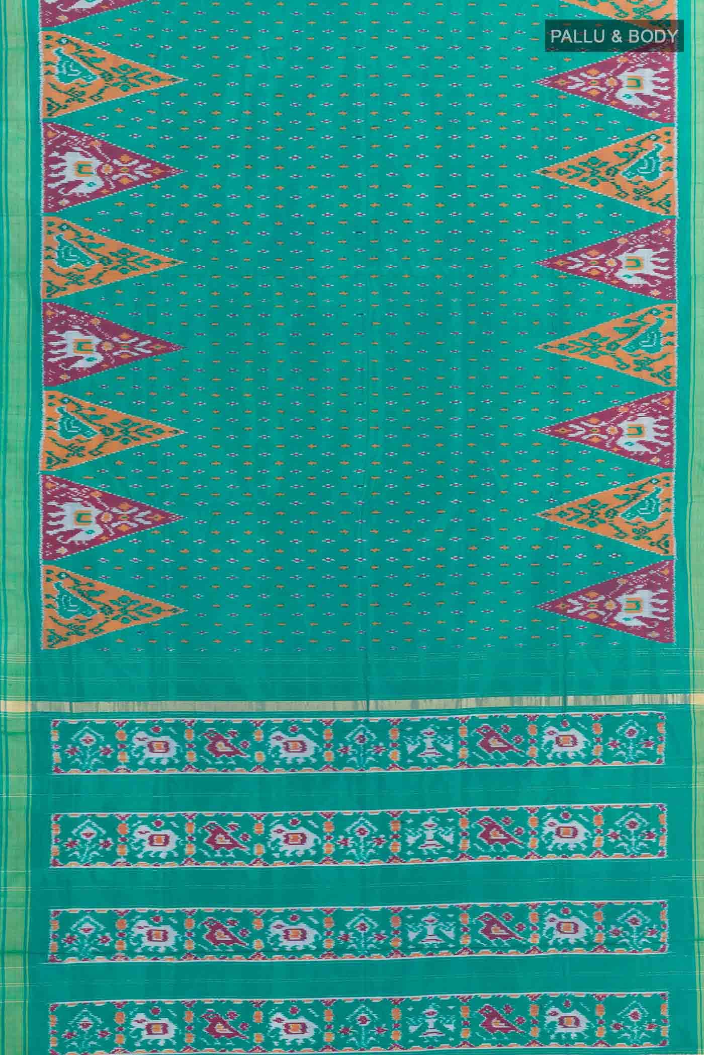 Sea Green Pochampally Silk Saree