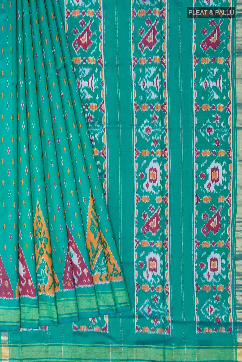 Sea Green Pochampally Silk Saree