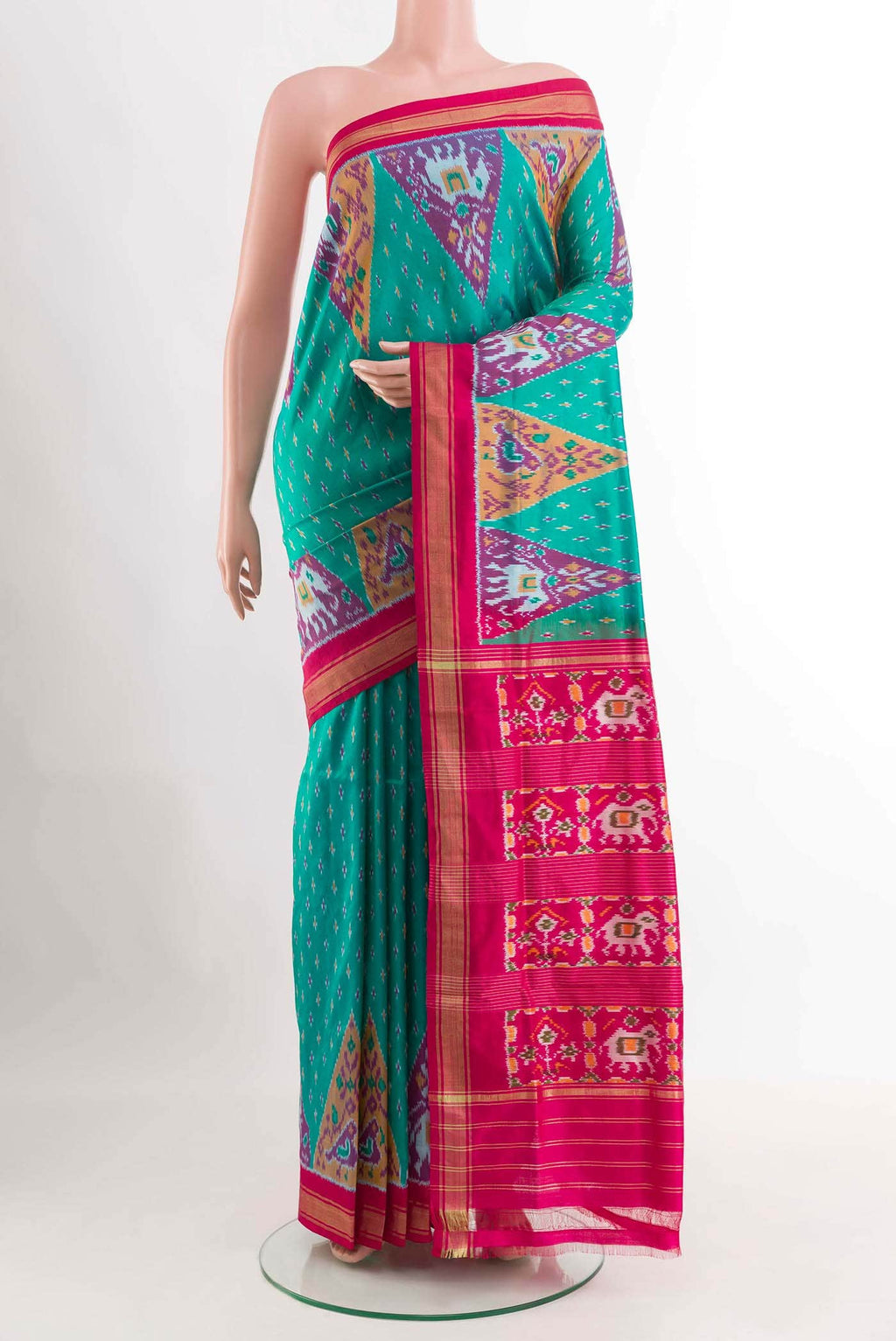 Sky Blue Pochampally Silk Saree