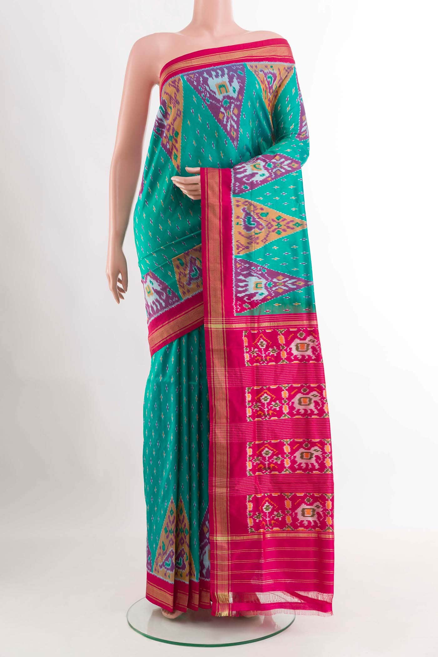 Sky Blue Pochampally Silk Saree