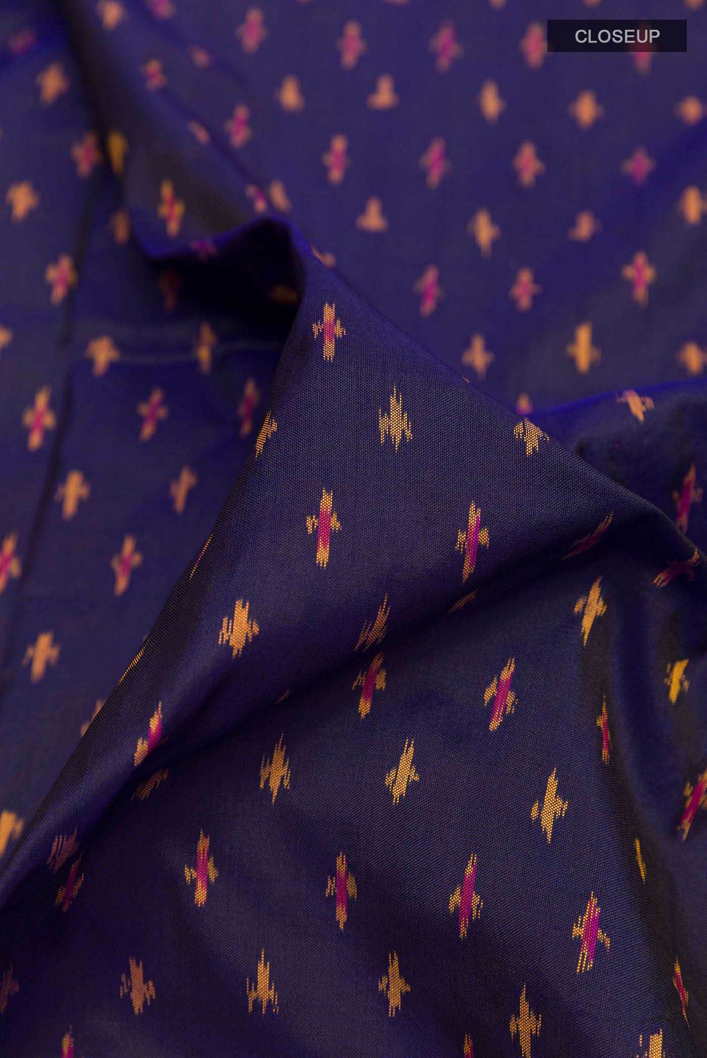 Dark Blue Pochampally Silk Saree