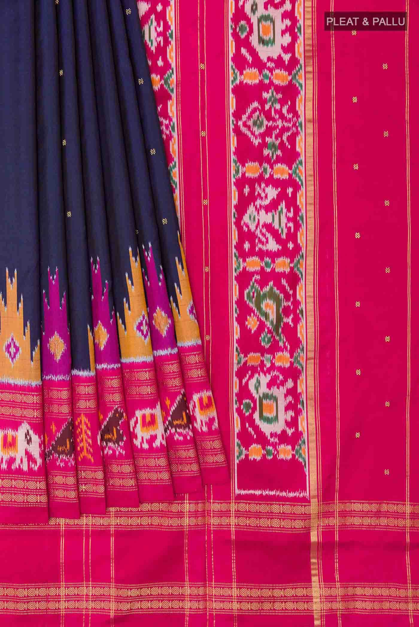 Dark Blue Pochampally Silk Saree