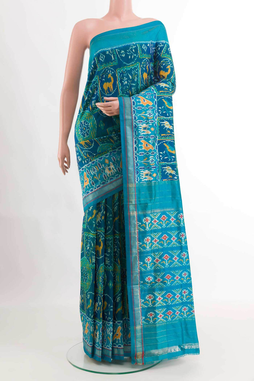 Dark Blue Pochampally Silk Saree