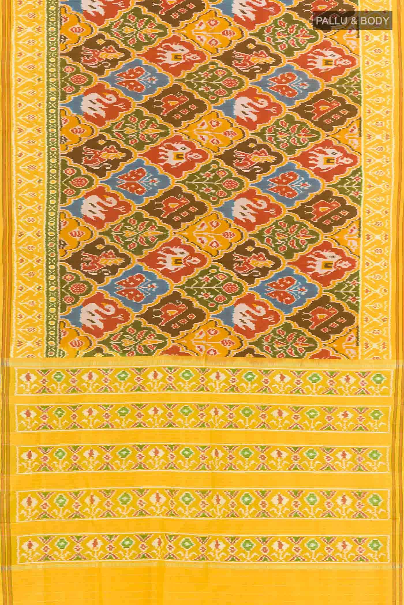 Yellow Pochampally Silk Saree