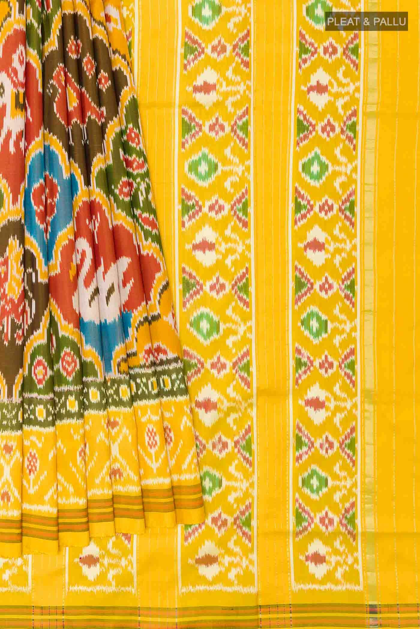 Yellow Pochampally Silk Saree