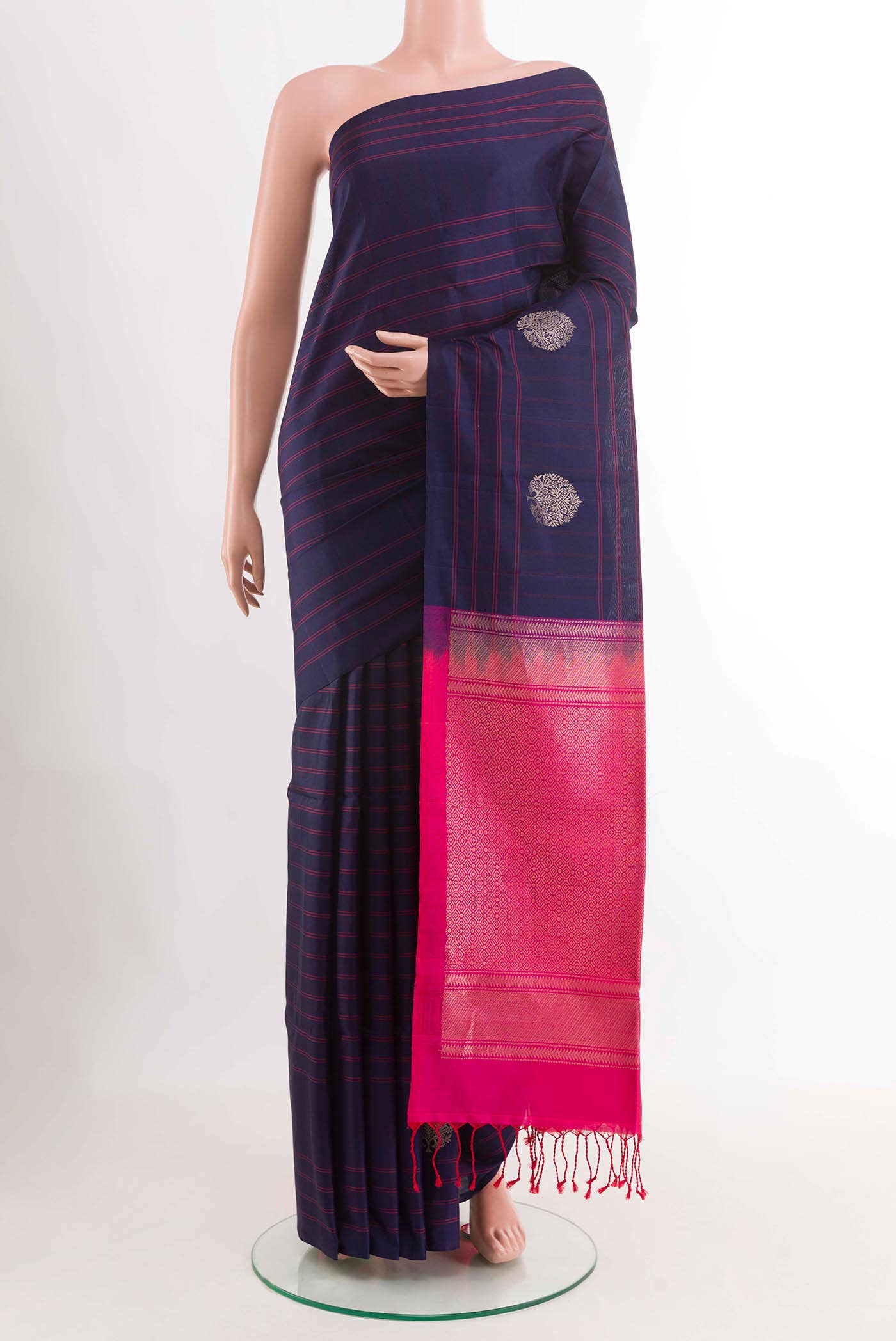 Navy Blue Soft Silk Saree