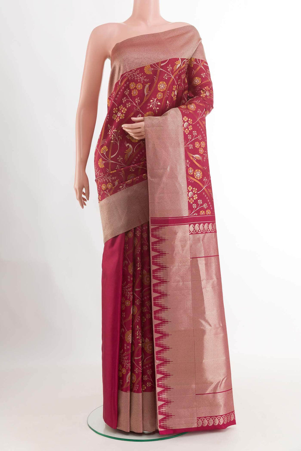 Maroon Kanchipuram Silk Saree