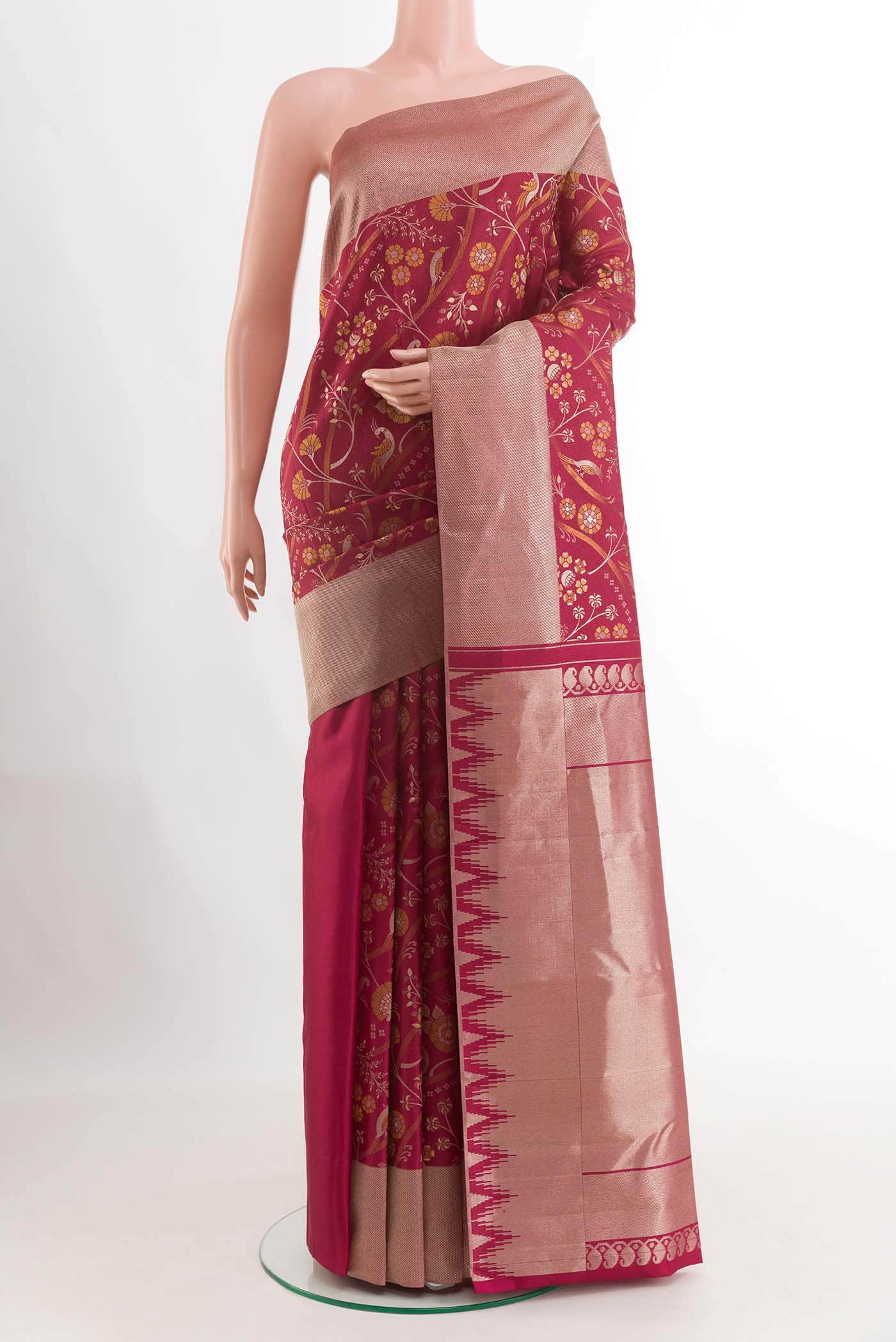Maroon Kanchipuram Silk Saree