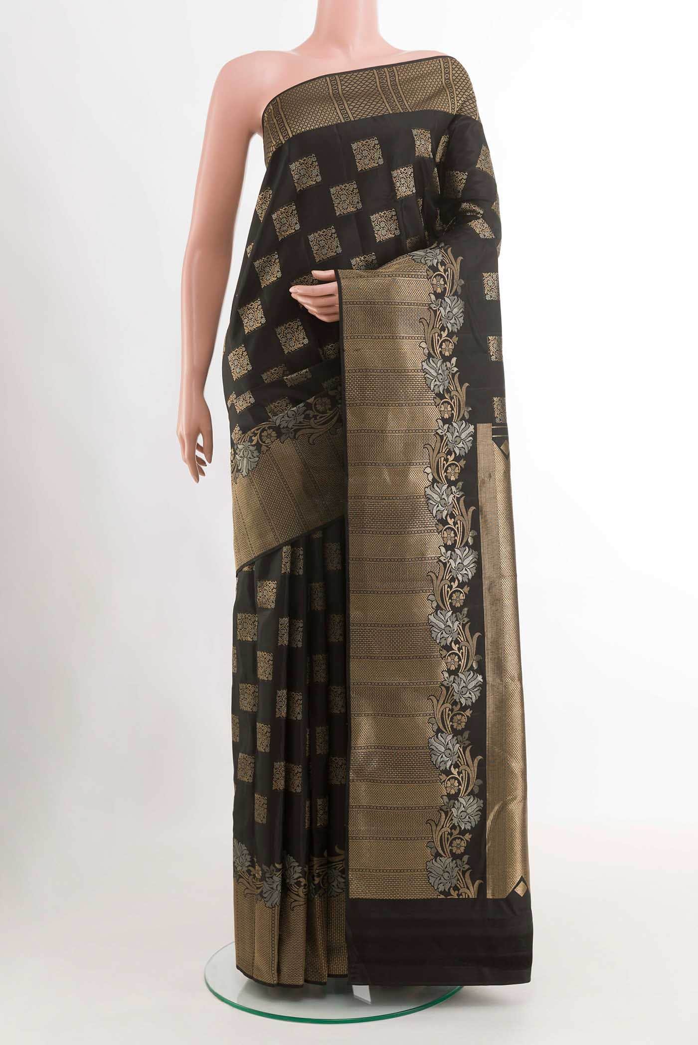 Black Kanchipuram Silk Saree