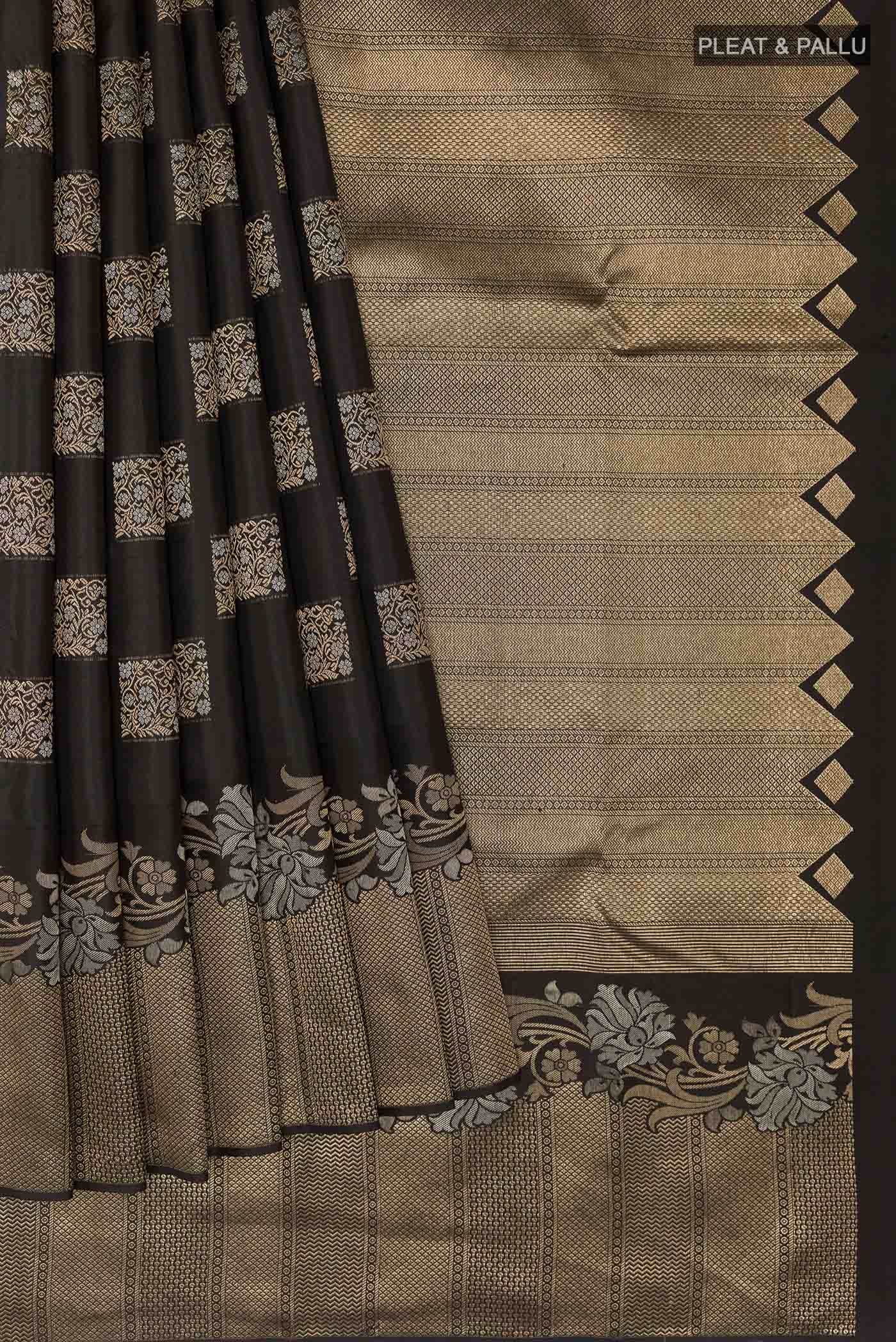 Black Kanchipuram Silk Saree