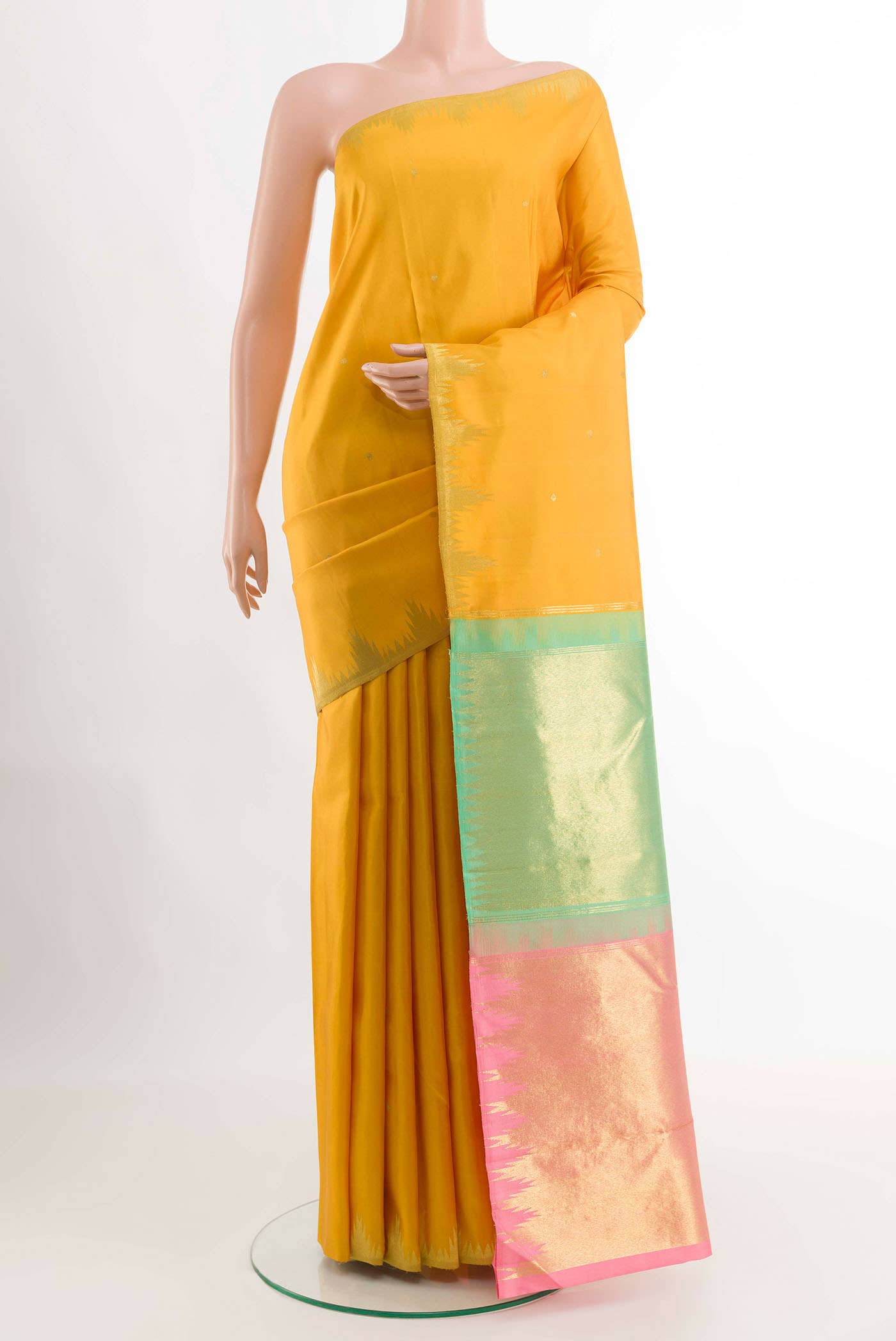 Yellow Kanchipuram Silk Saree