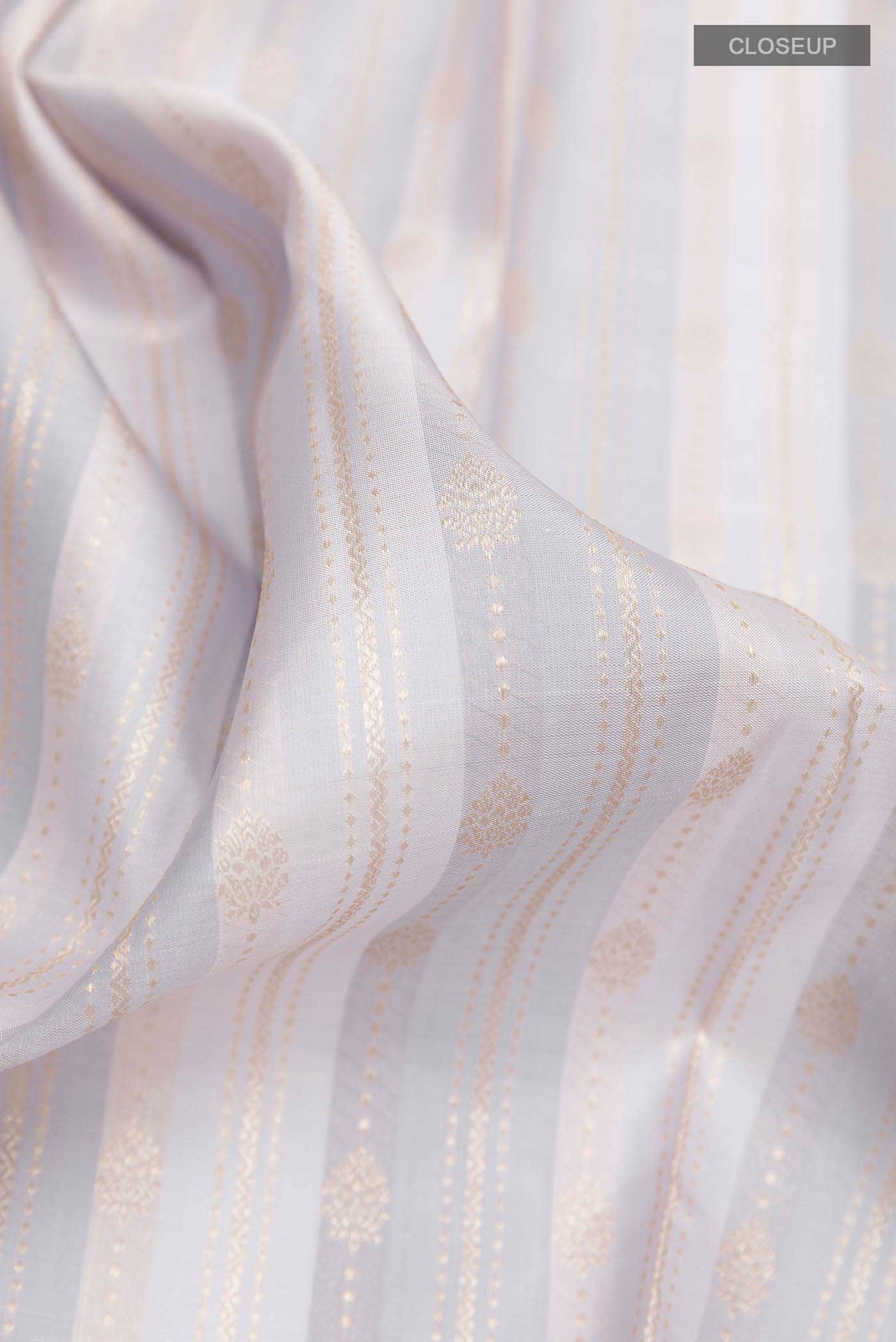 Blue Grey Dual Tone Kanchipuram Silk Saree