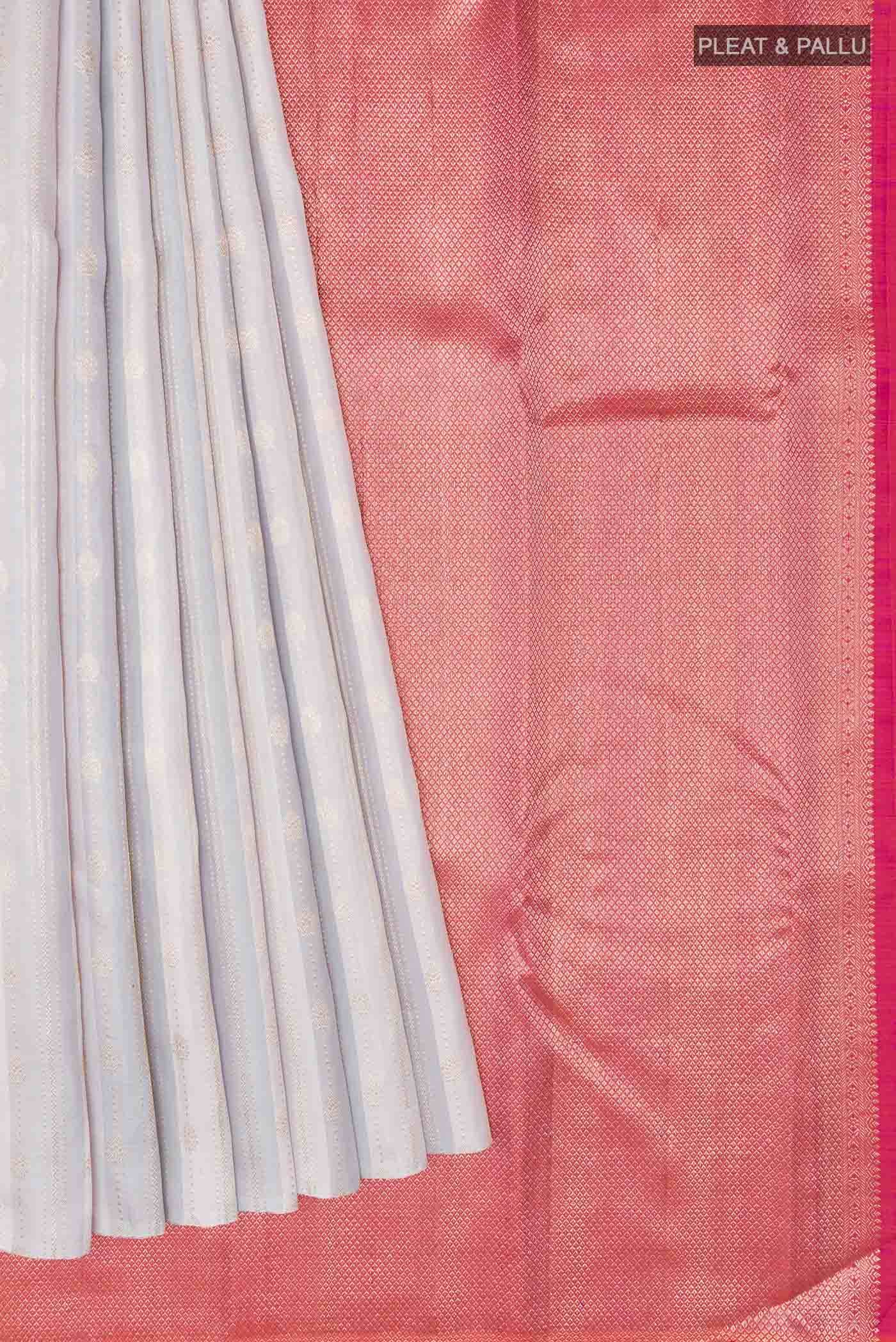 Blue Grey Dual Tone Kanchipuram Silk Saree