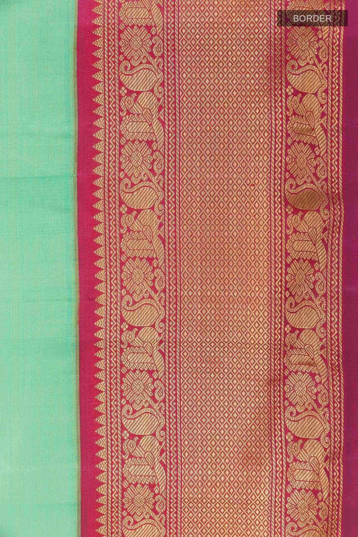 Pista Green Kanchipuram Silk Saree