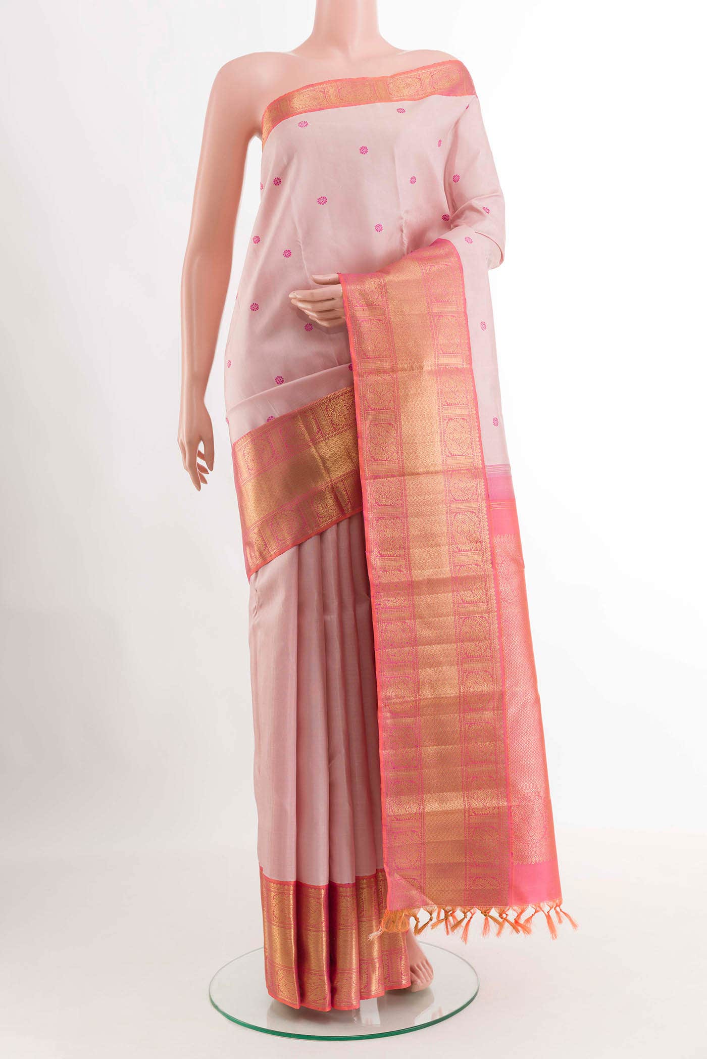 Imperial Pink Dual Tone Kanchipuram Silk Saree