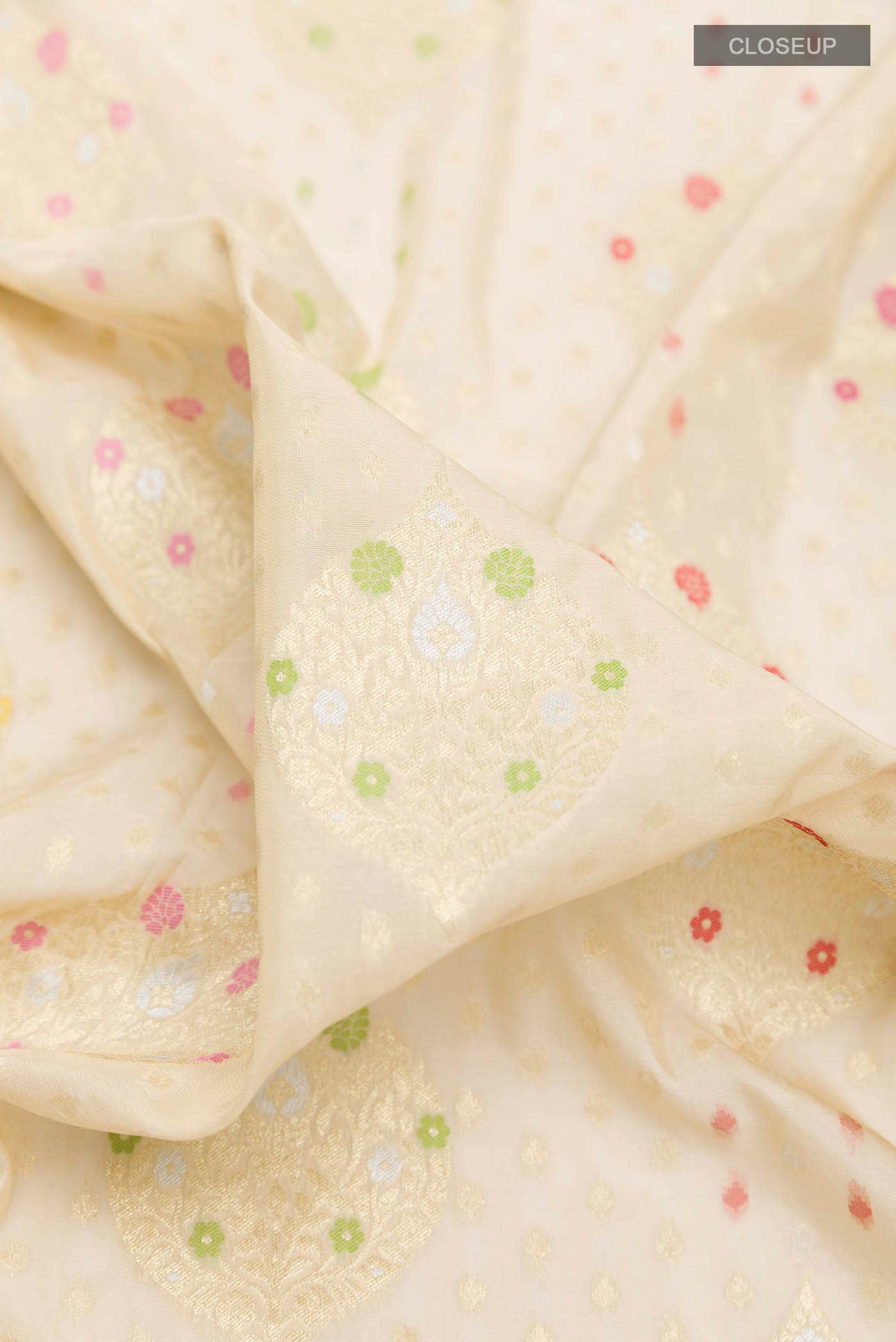 Beige Banarasi Silk Saree