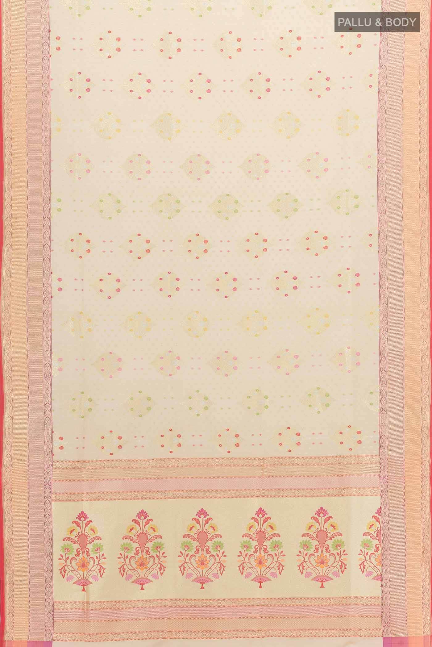Beige Banarasi Silk Saree