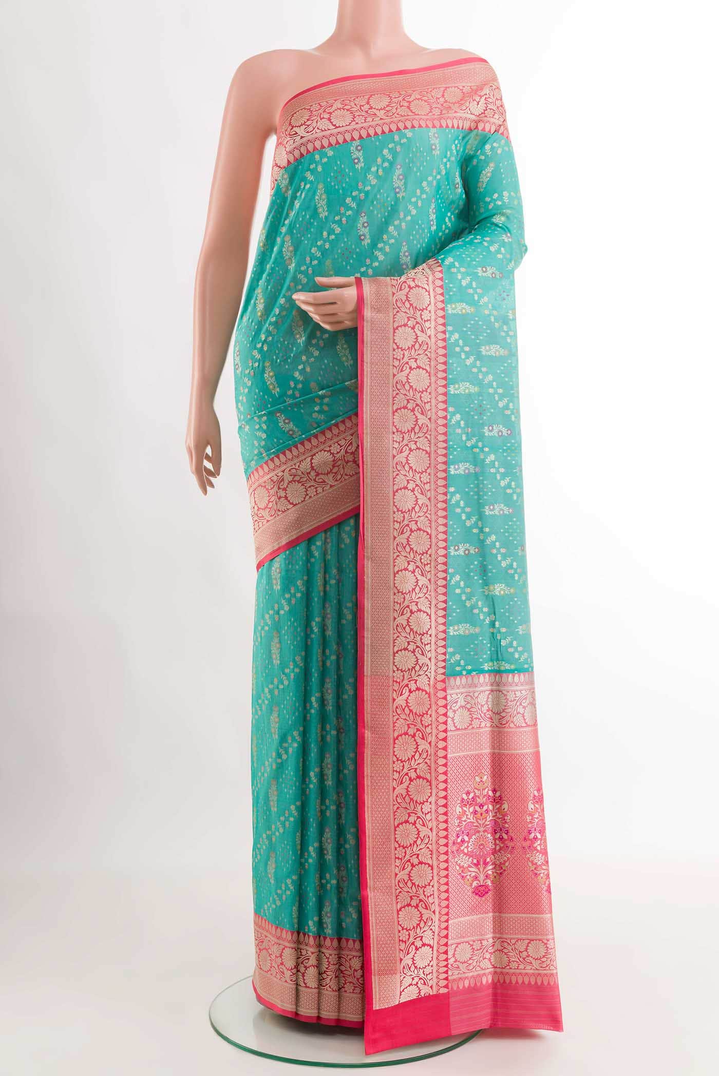 Blue Banarasi Silk Saree