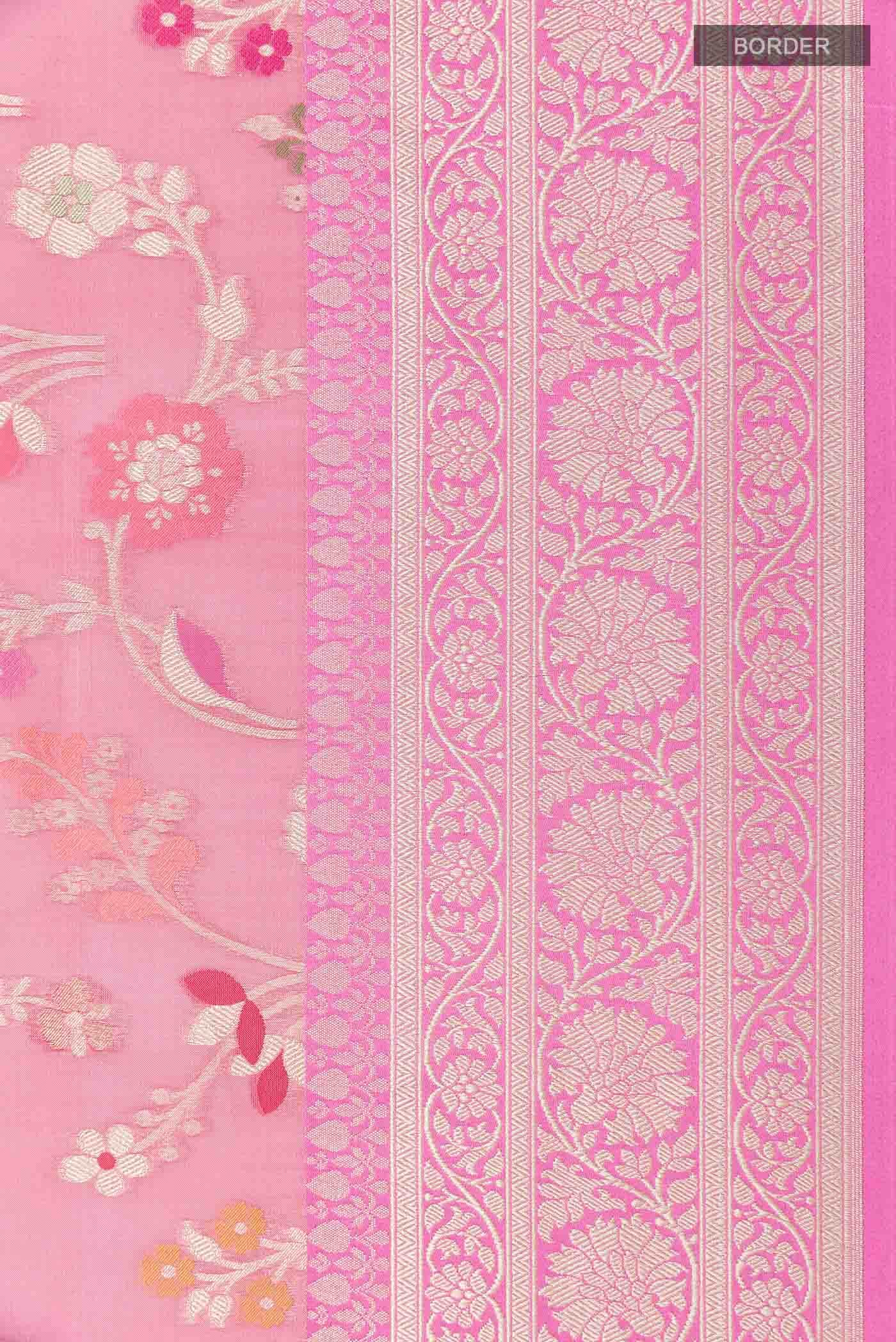 Pink Banarasi Silk Saree