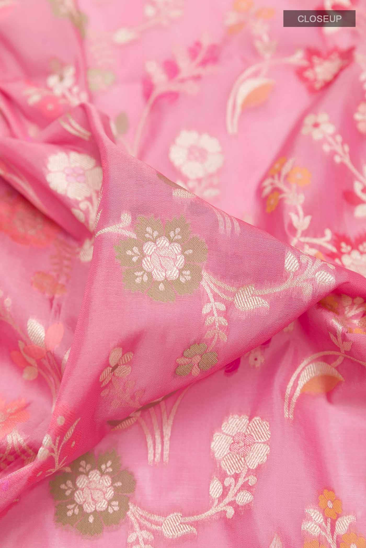 Pink Banarasi Silk Saree