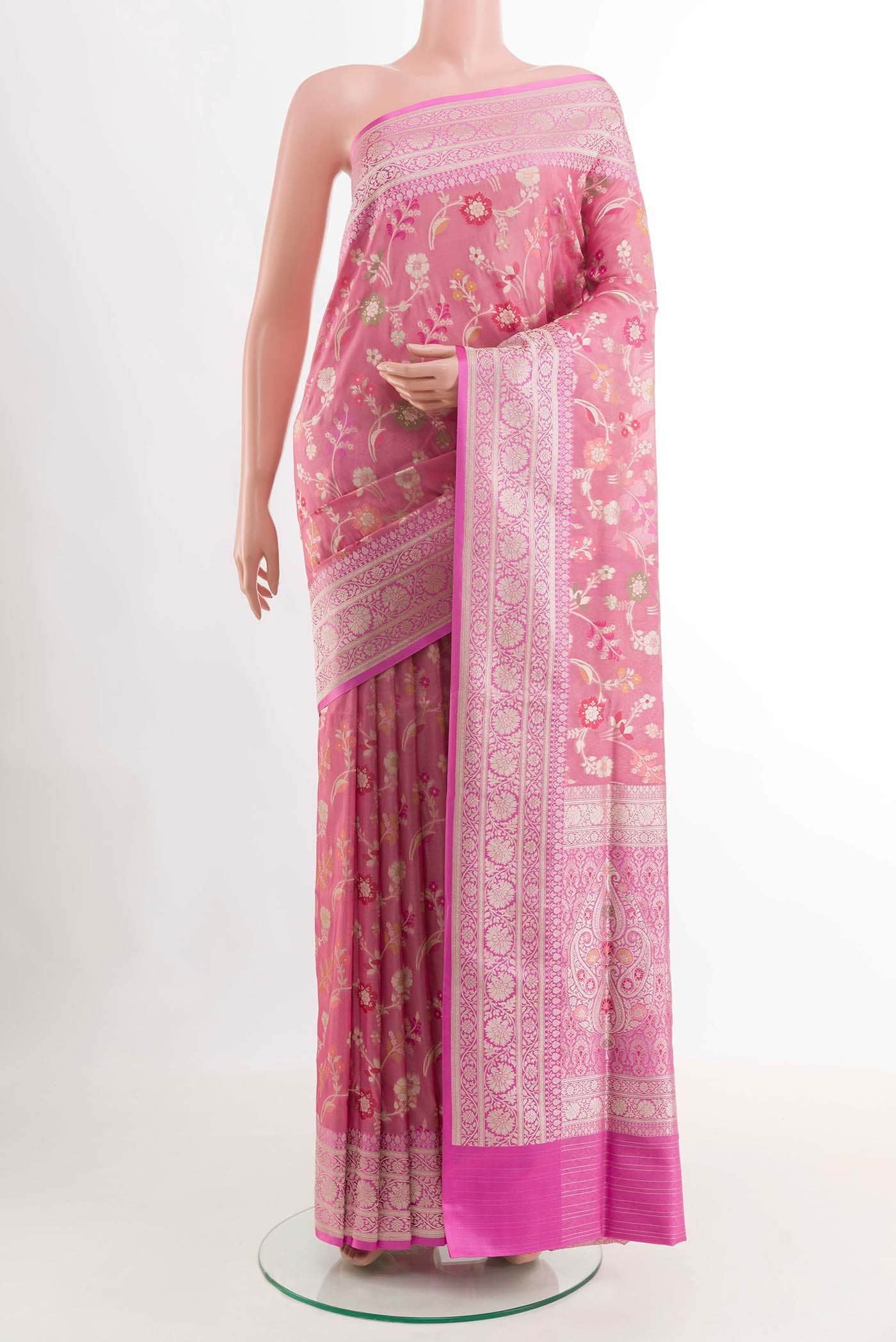Pink Banarasi Silk Saree