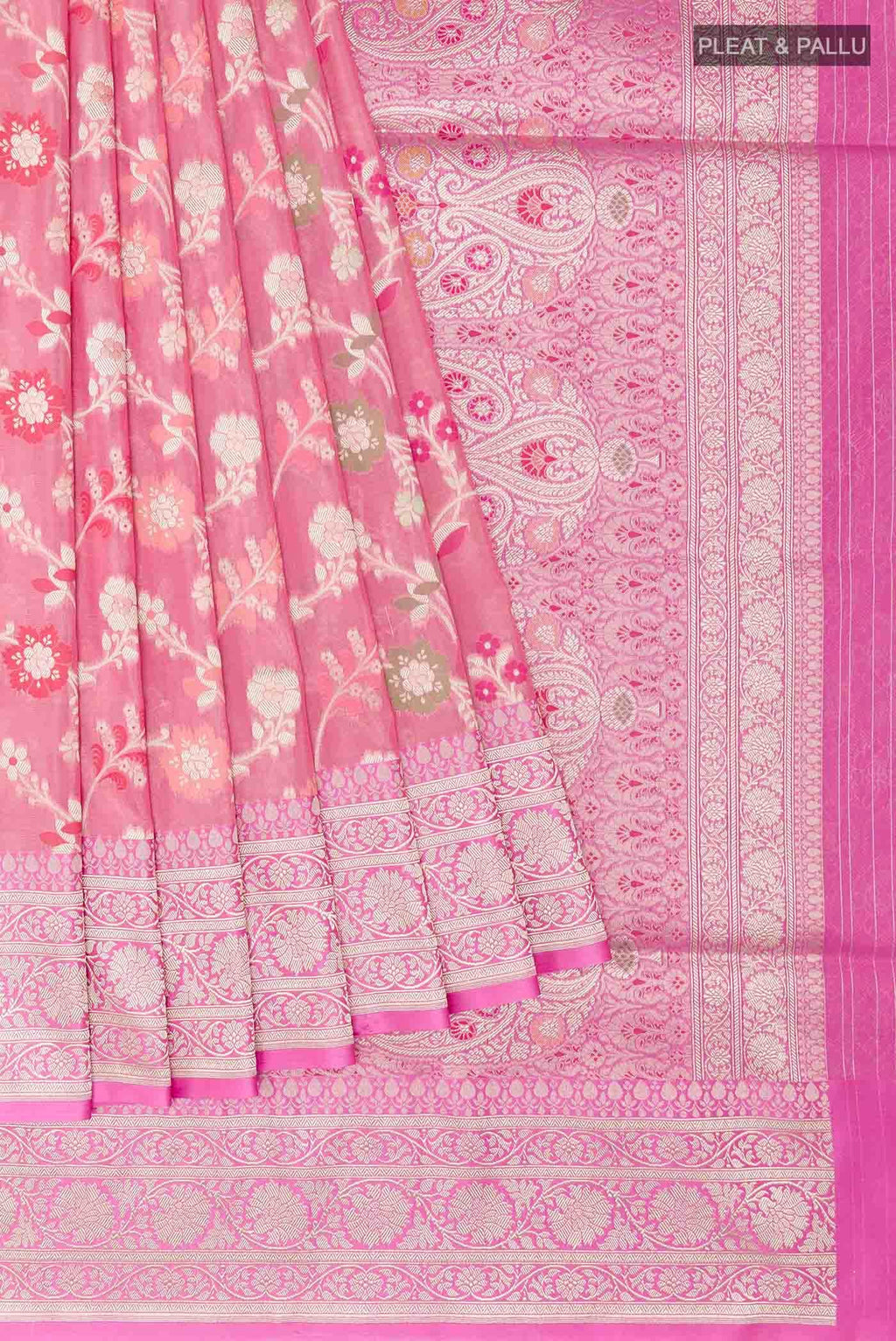 Pink Banarasi Silk Saree