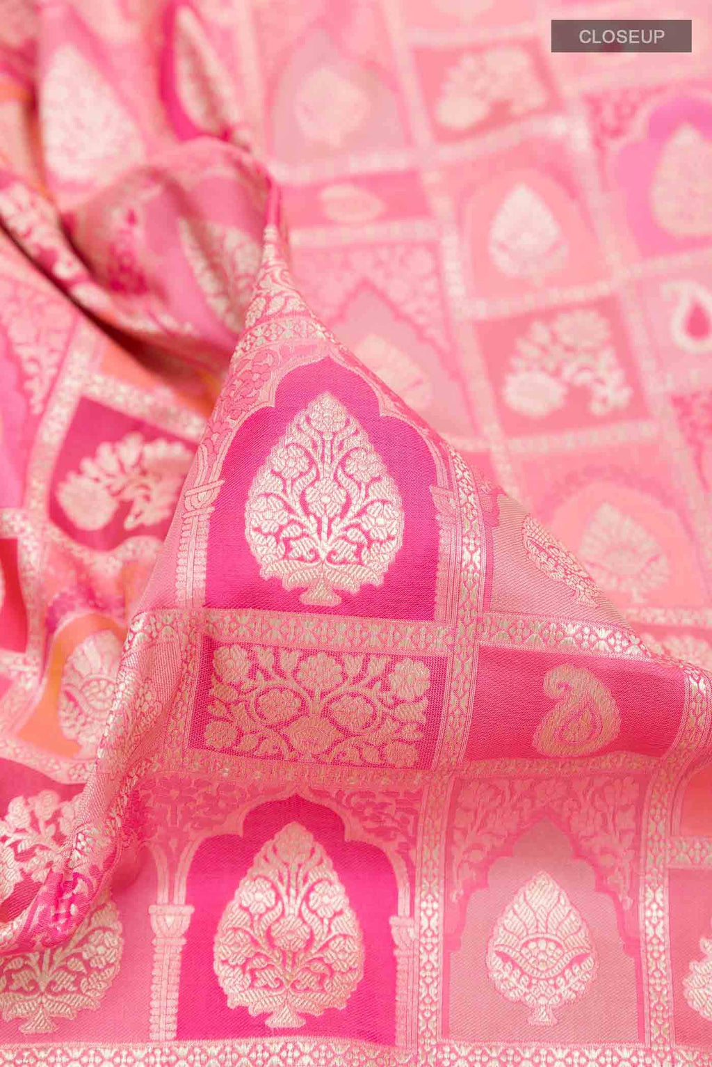Pink Banarasi Silk Saree