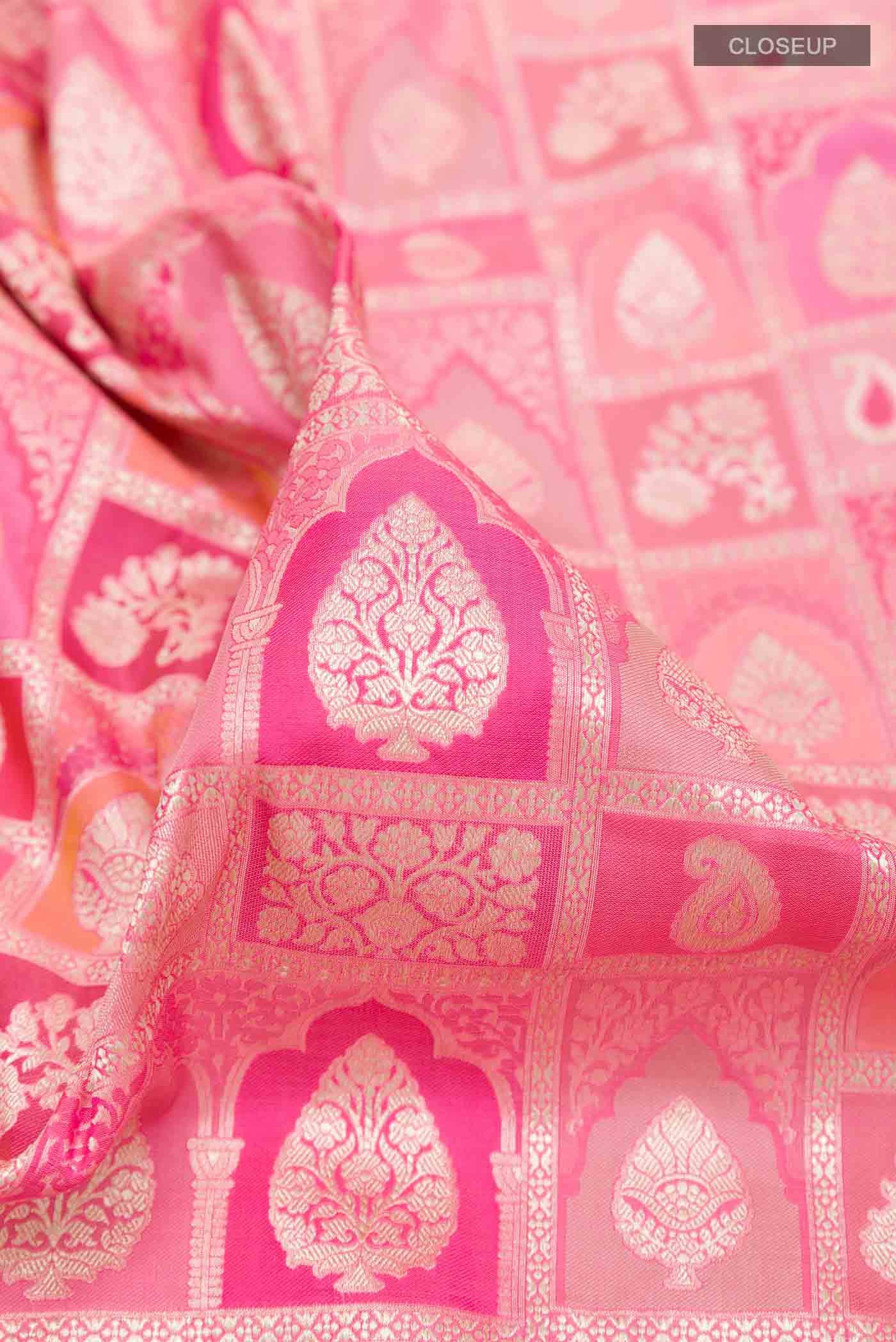 Pink Banarasi Silk Saree