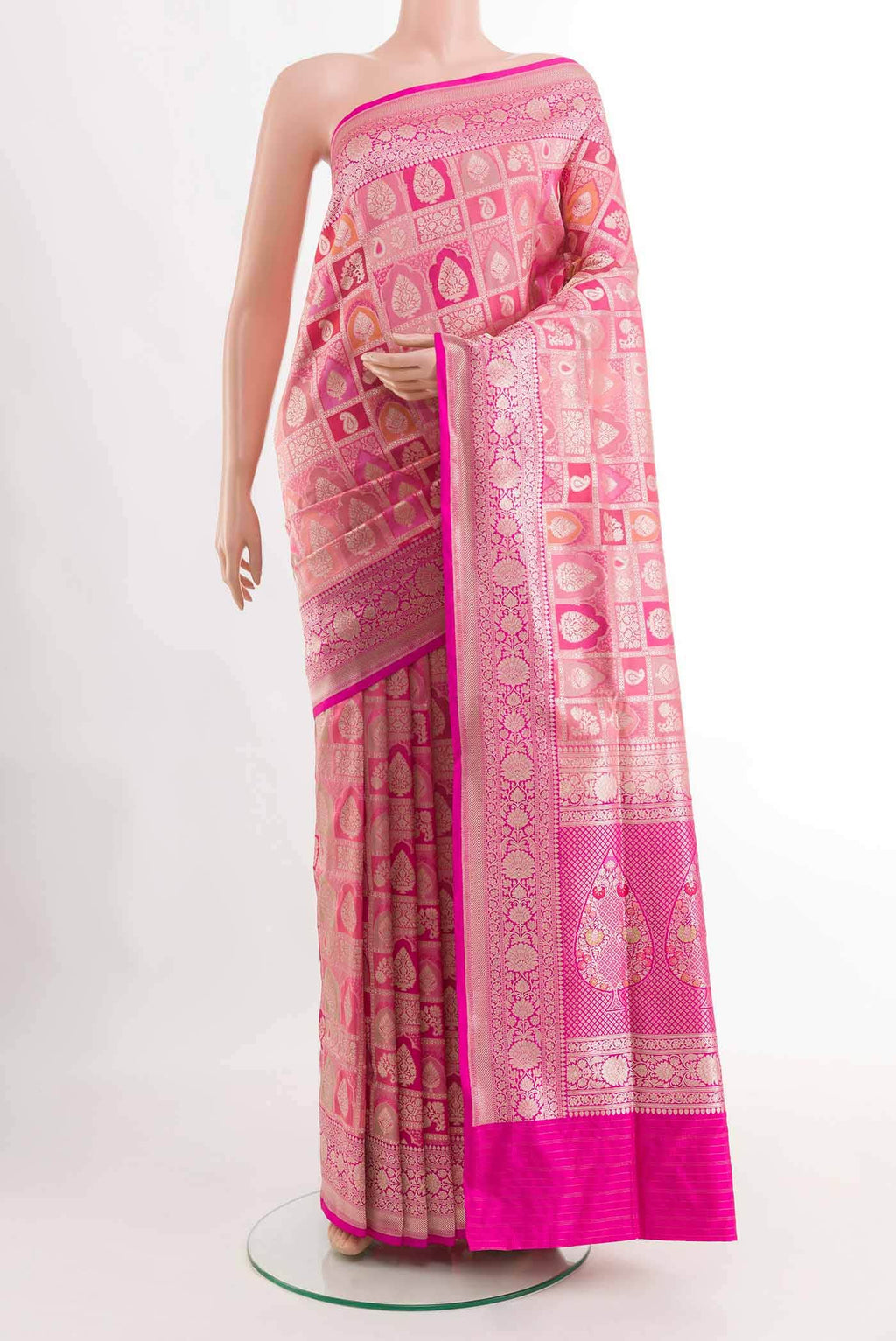 Pink Banarasi Silk Saree