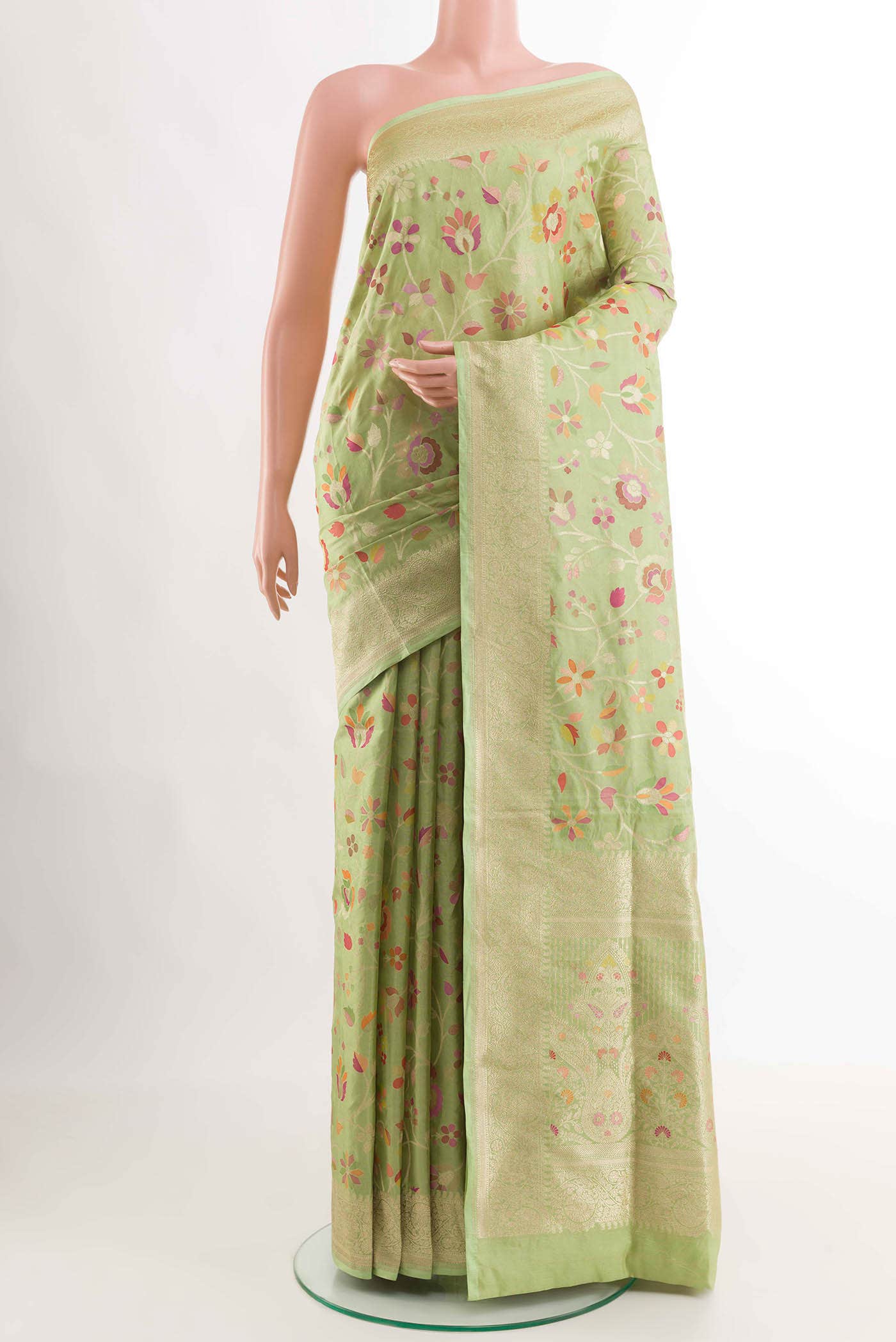 Green Banarasi Silk Saree