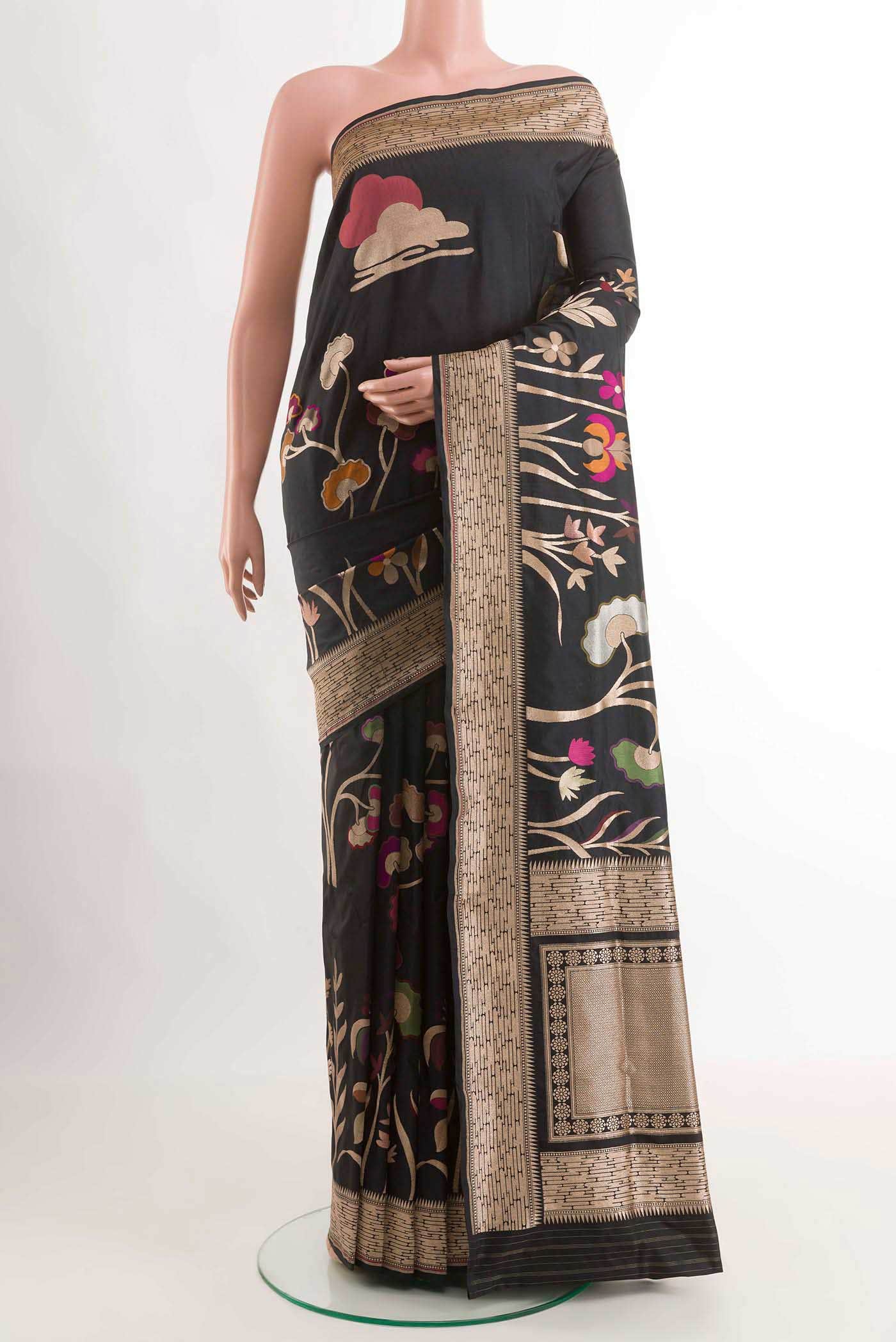 Black Banarasi Silk Saree