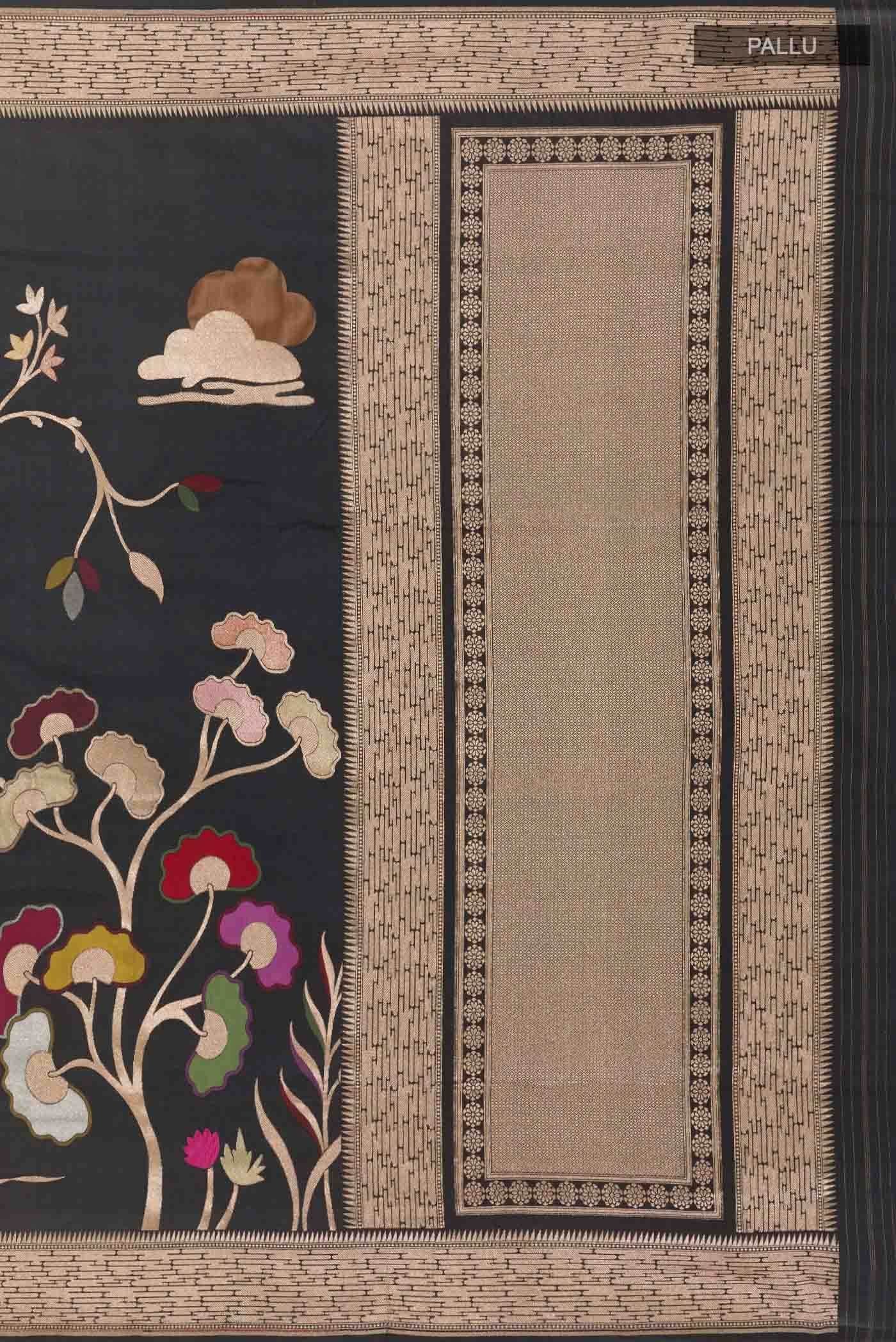 Black Banarasi Silk Saree