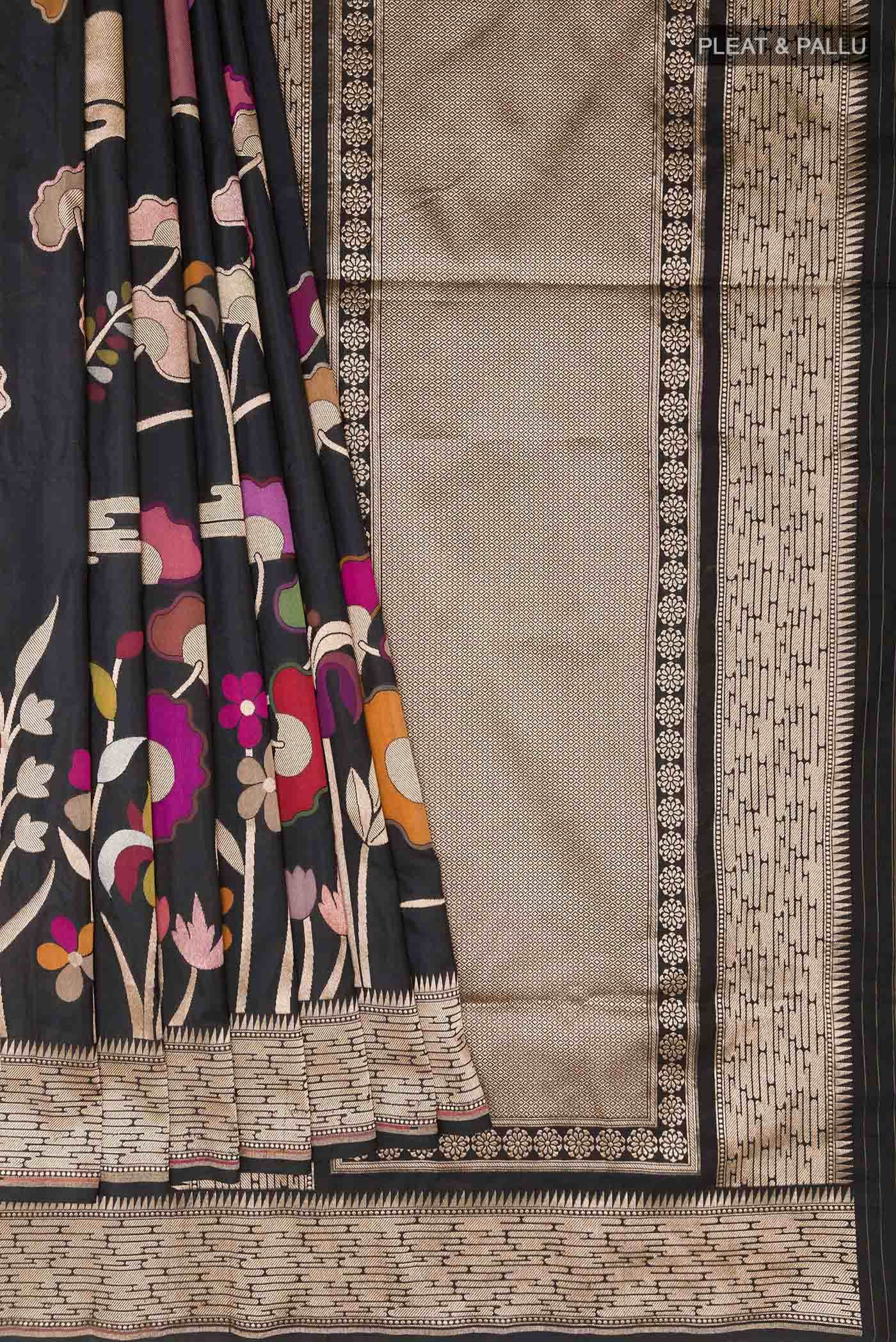 Black Banarasi Silk Saree