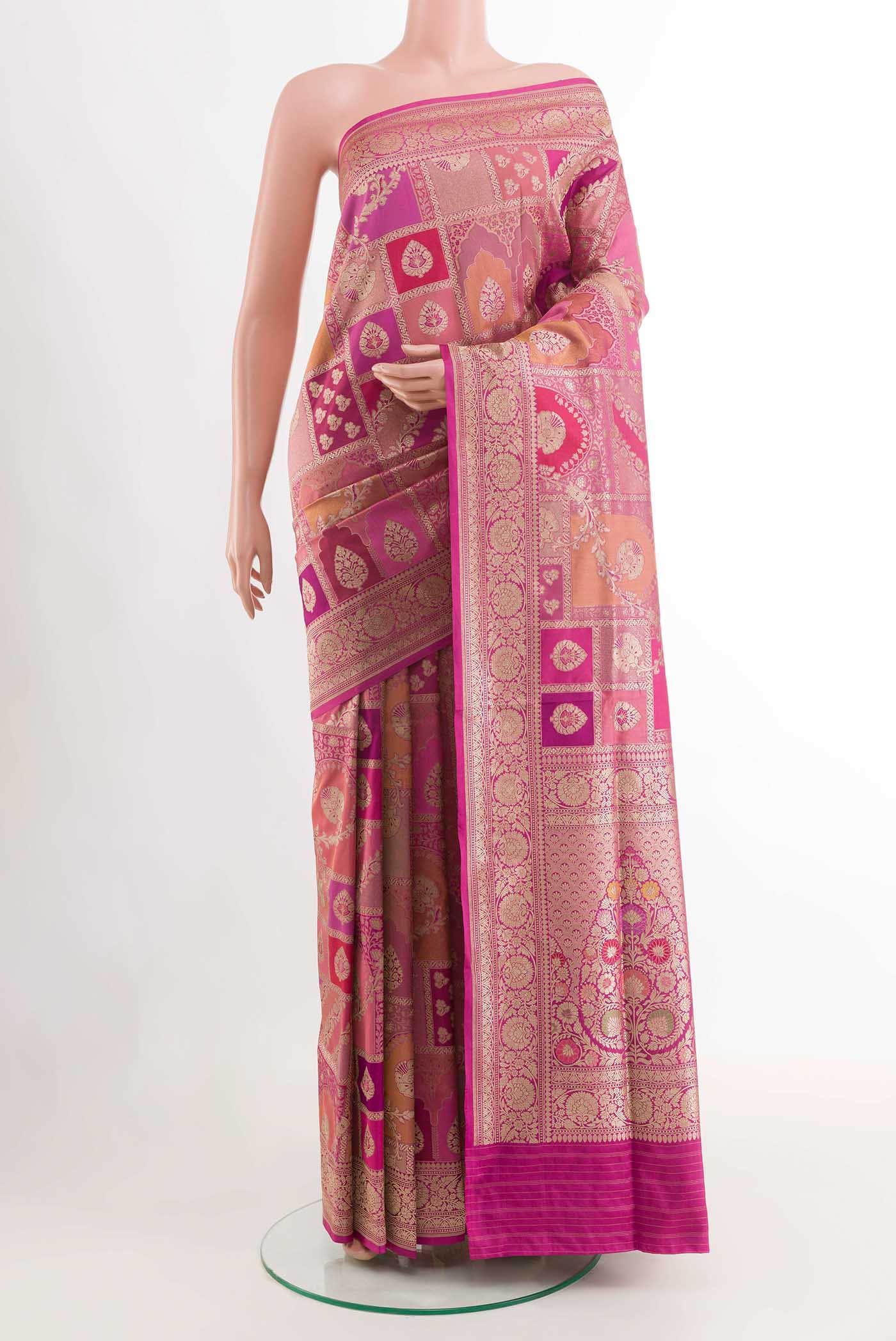 Pink Banarasi Silk Saree