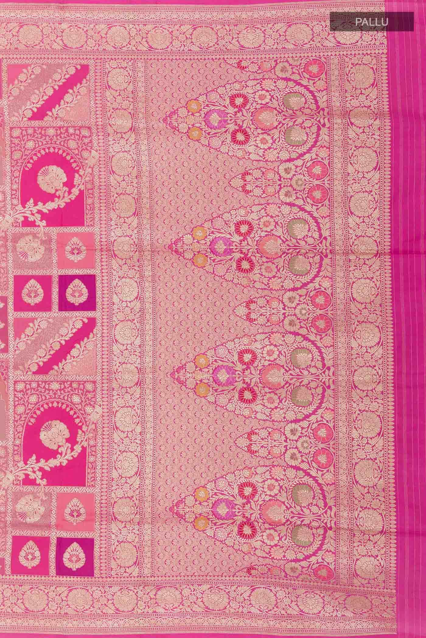 Pink Banarasi Silk Saree