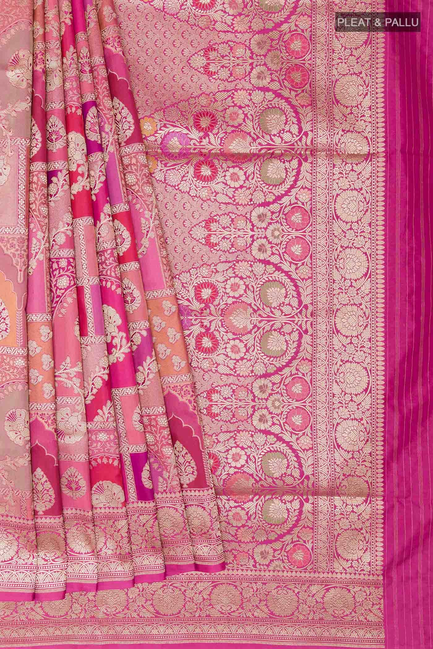 Pink Banarasi Silk Saree