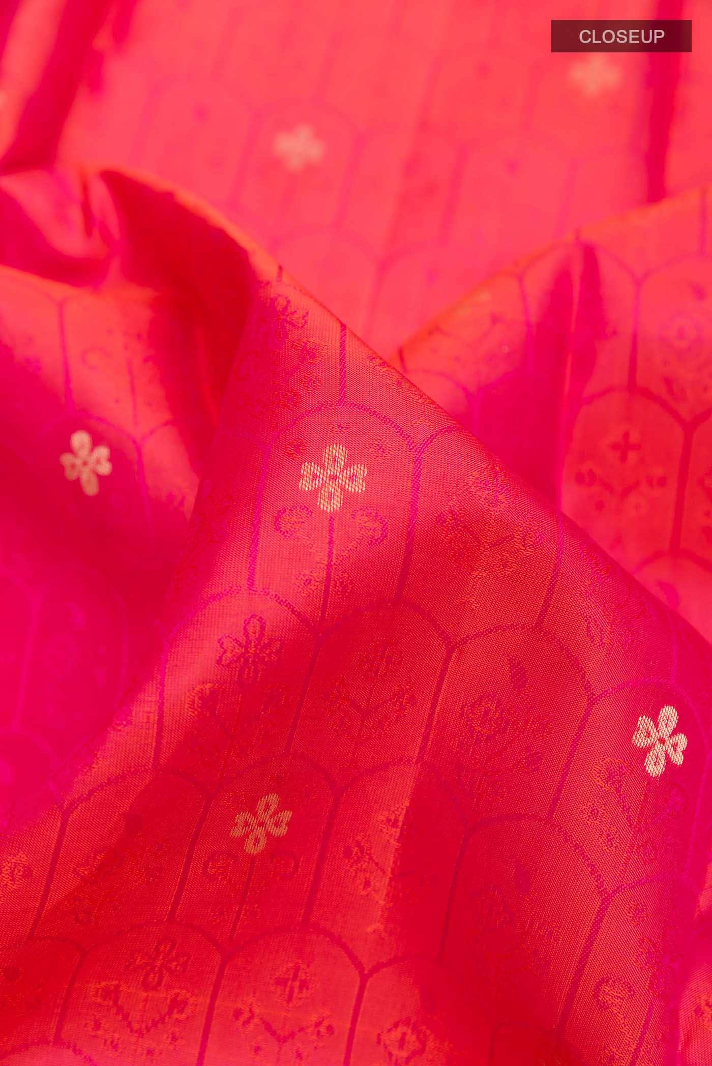 Pink Dual Tone Kanchipuram Silk Saree