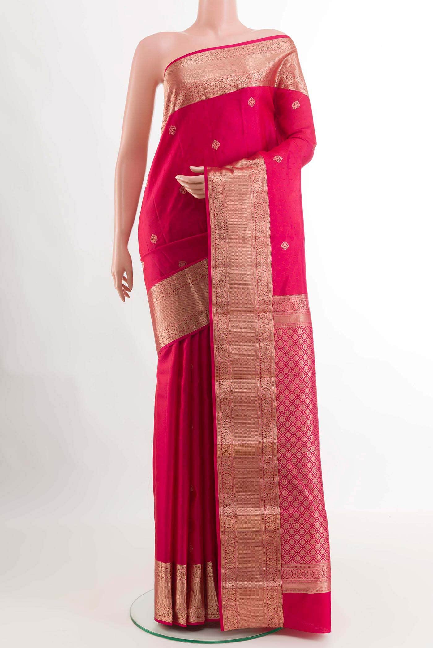Dark Pink Kanchipuram Silk Saree