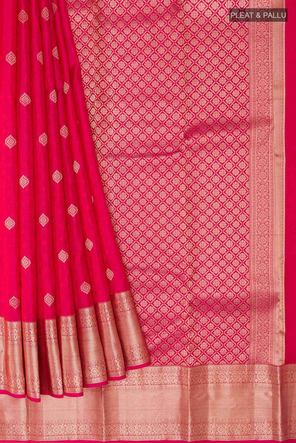 Dark Pink Kanchipuram Silk Saree