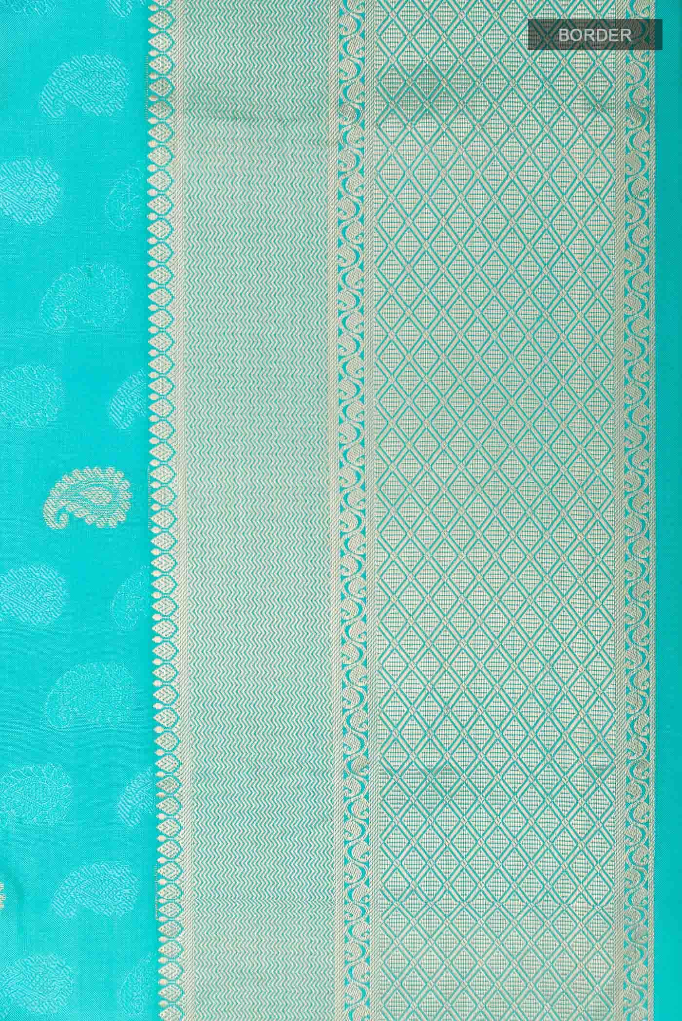 Sky Blue Kanchipuram Silk Saree