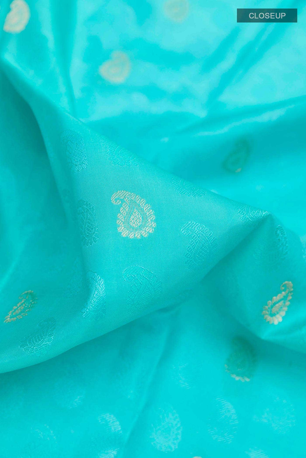 Sky Blue Kanchipuram Silk Saree